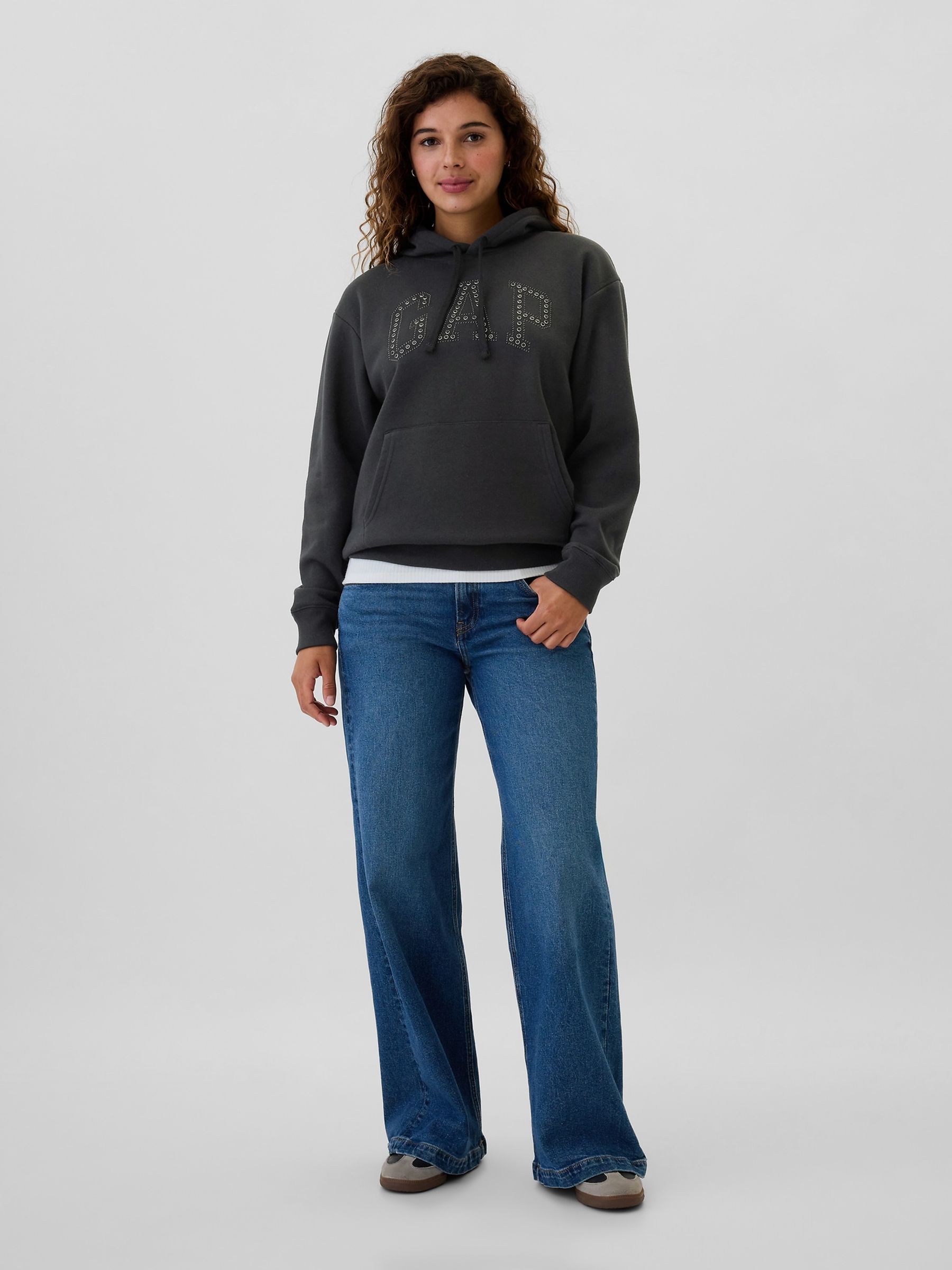 Black Sequin Logo Hoodie - Image 3 of 4