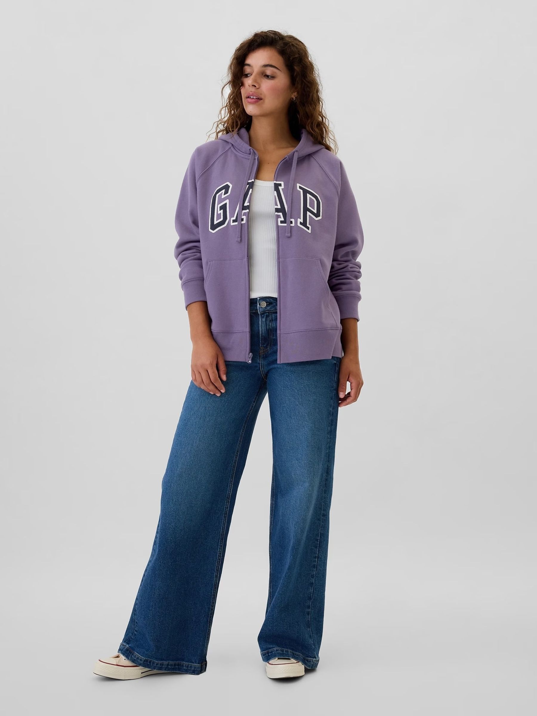 Purple Logo Zip Through Hoodie - Image 3 of 5