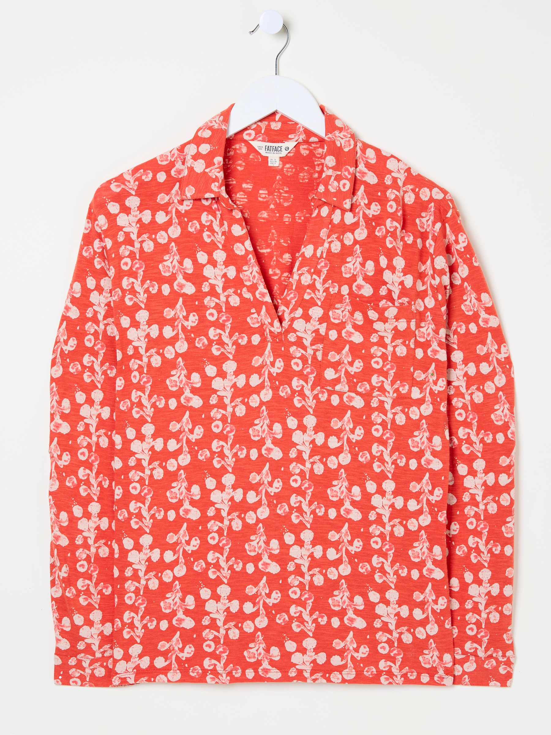 Paige Burnt Orange Painted Bloom Jersey Shirt - Image 5 of 5