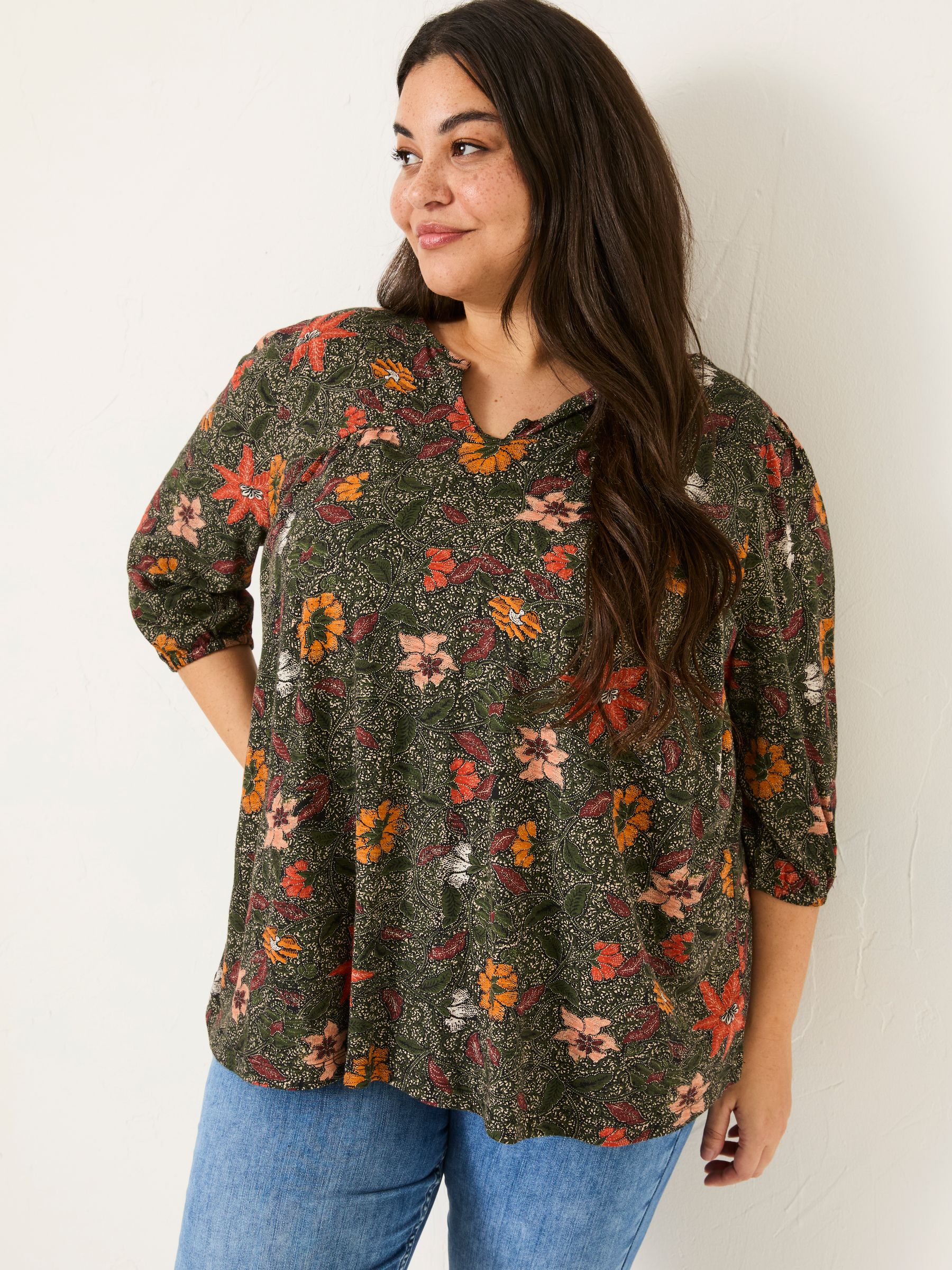 Enya Black Detail Floral Tunic - Image 5 of 9