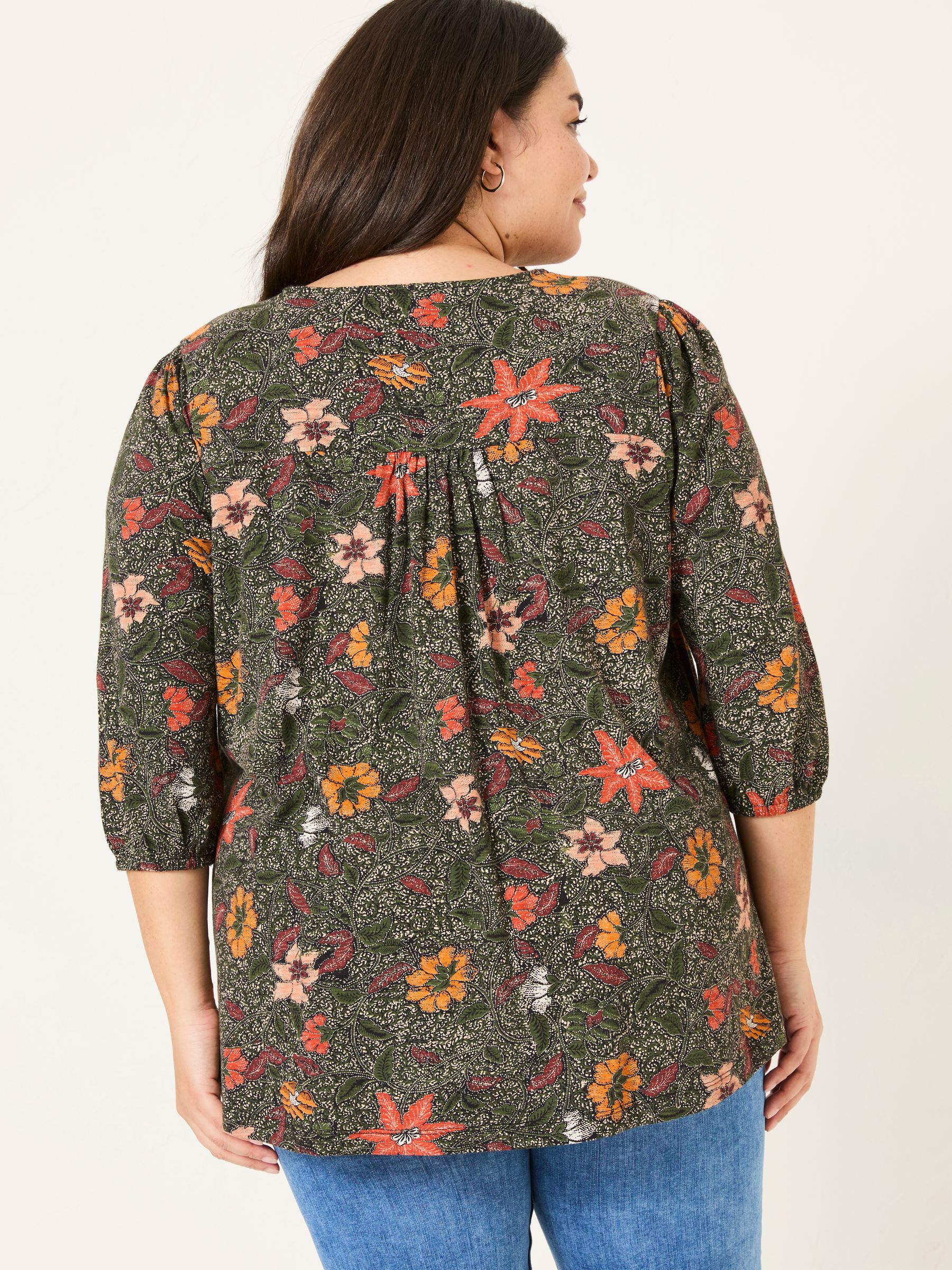 Enya Black Detail Floral Tunic - Image 6 of 9