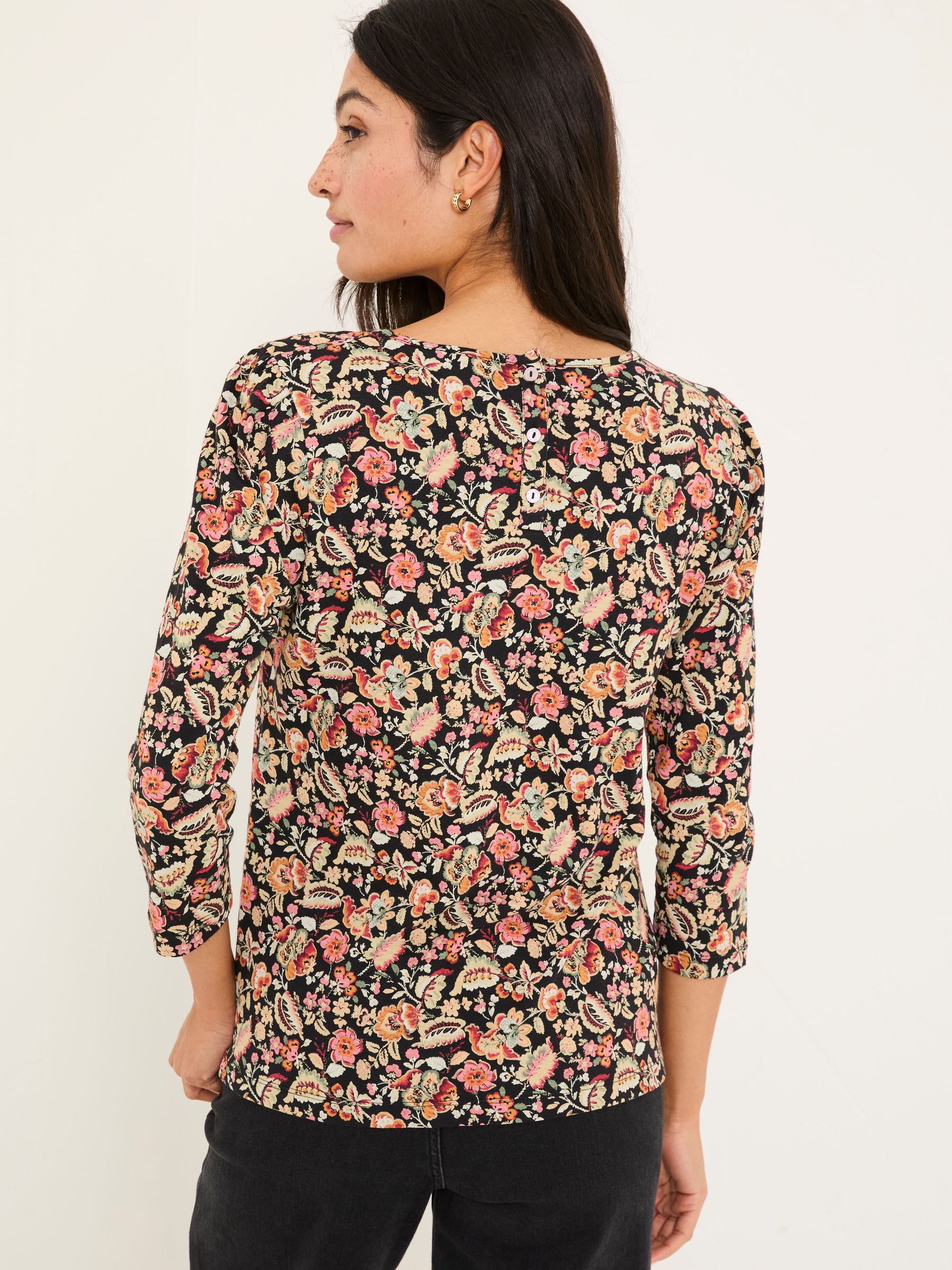 Ria Black Historical Floral Top - Image 2 of 5