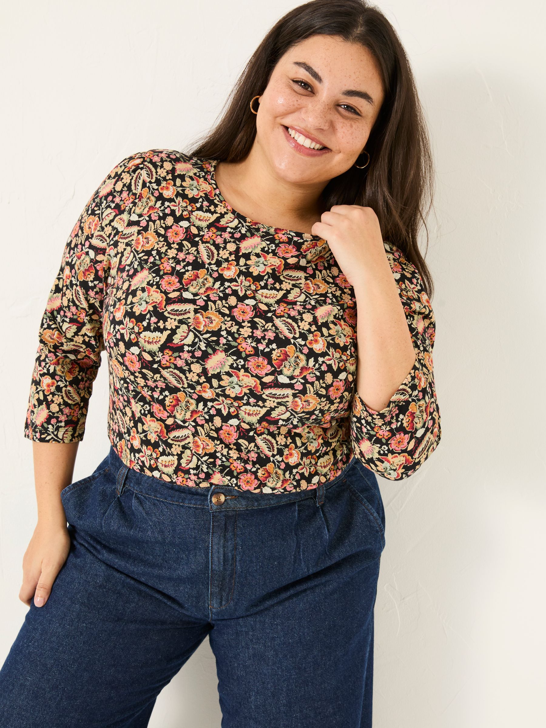 Ria Black Historical Floral Top - Image 5 of 5