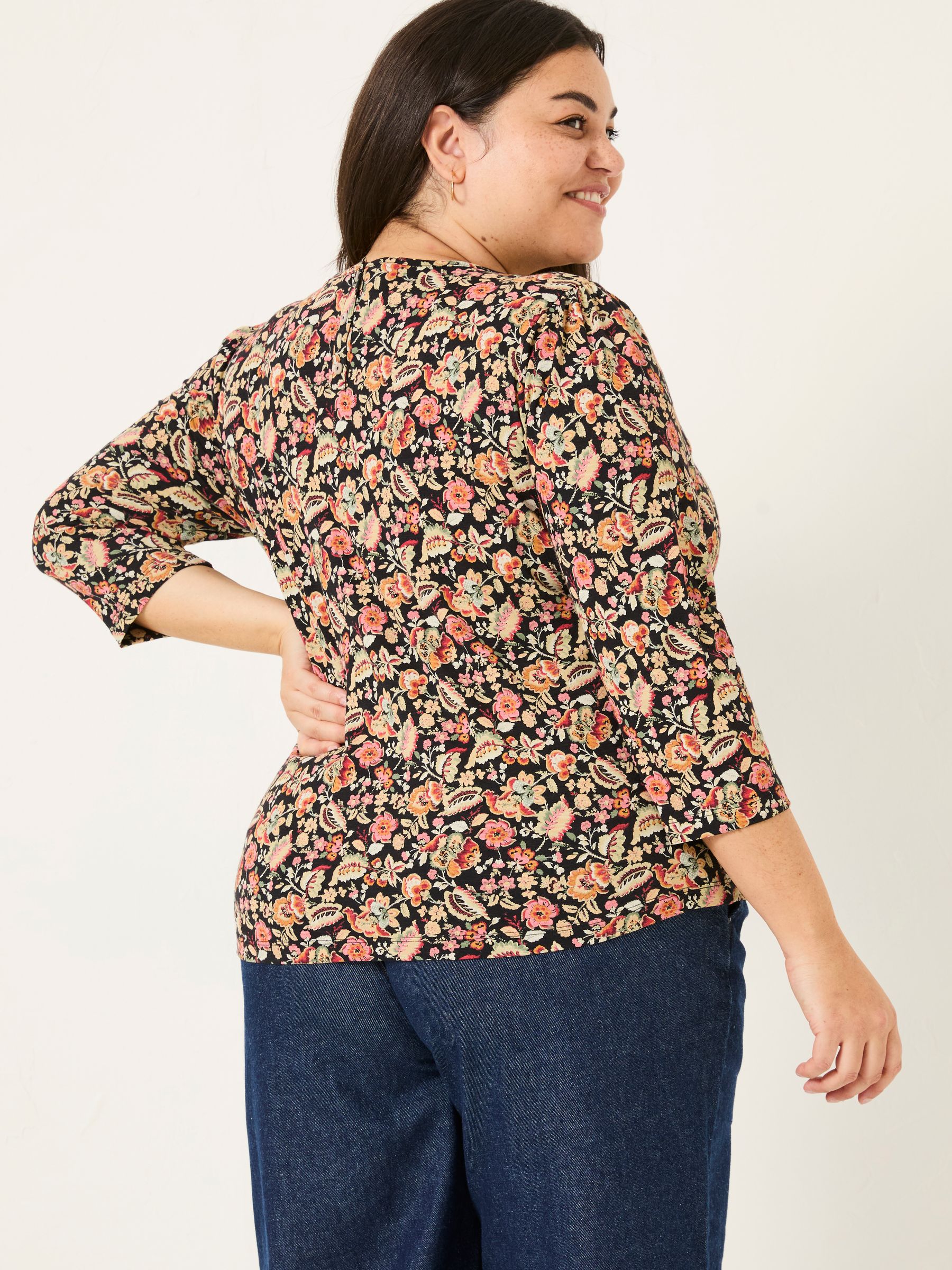 Ria Black Historical Floral Top - Image 6 of 9