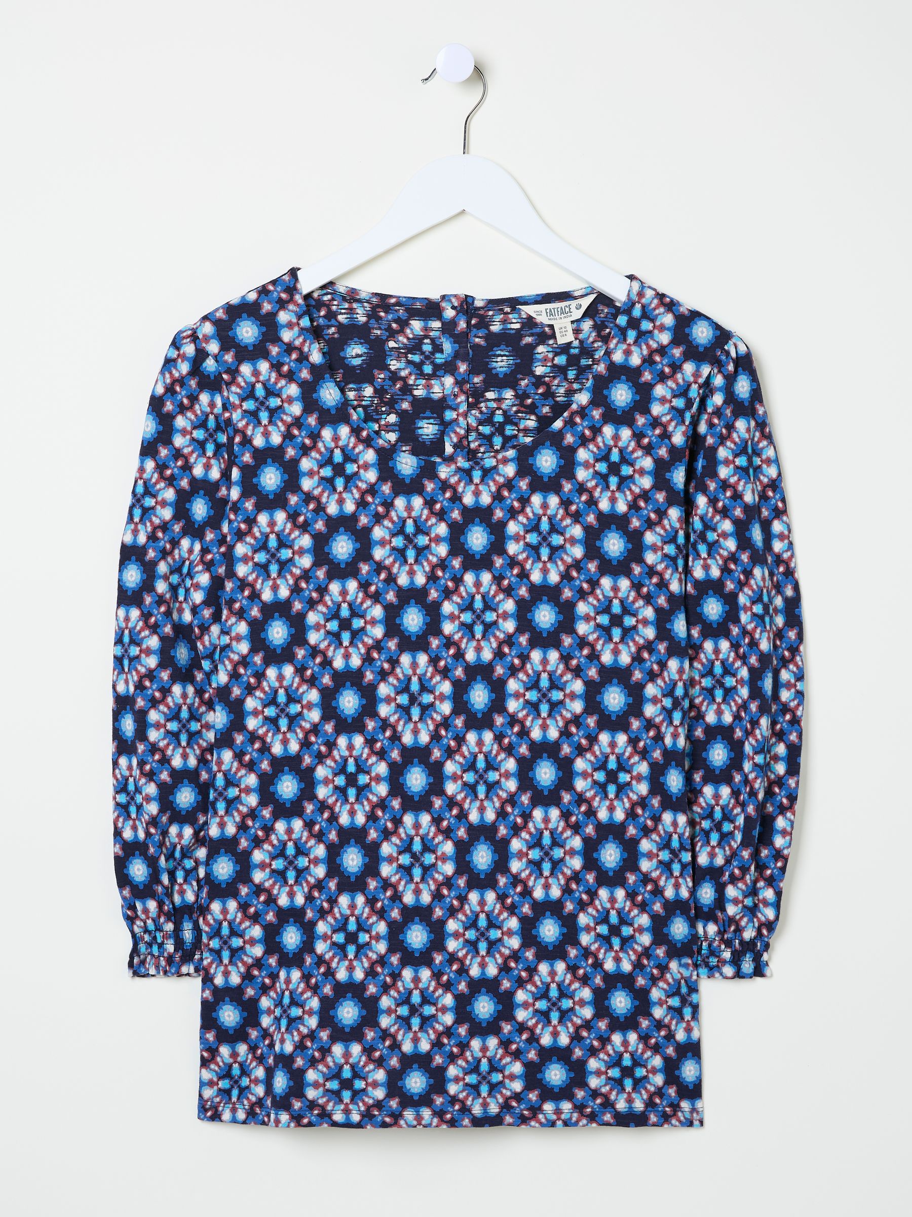 Polly Indigo Blue Batik Geo Top - Image 5 of 5