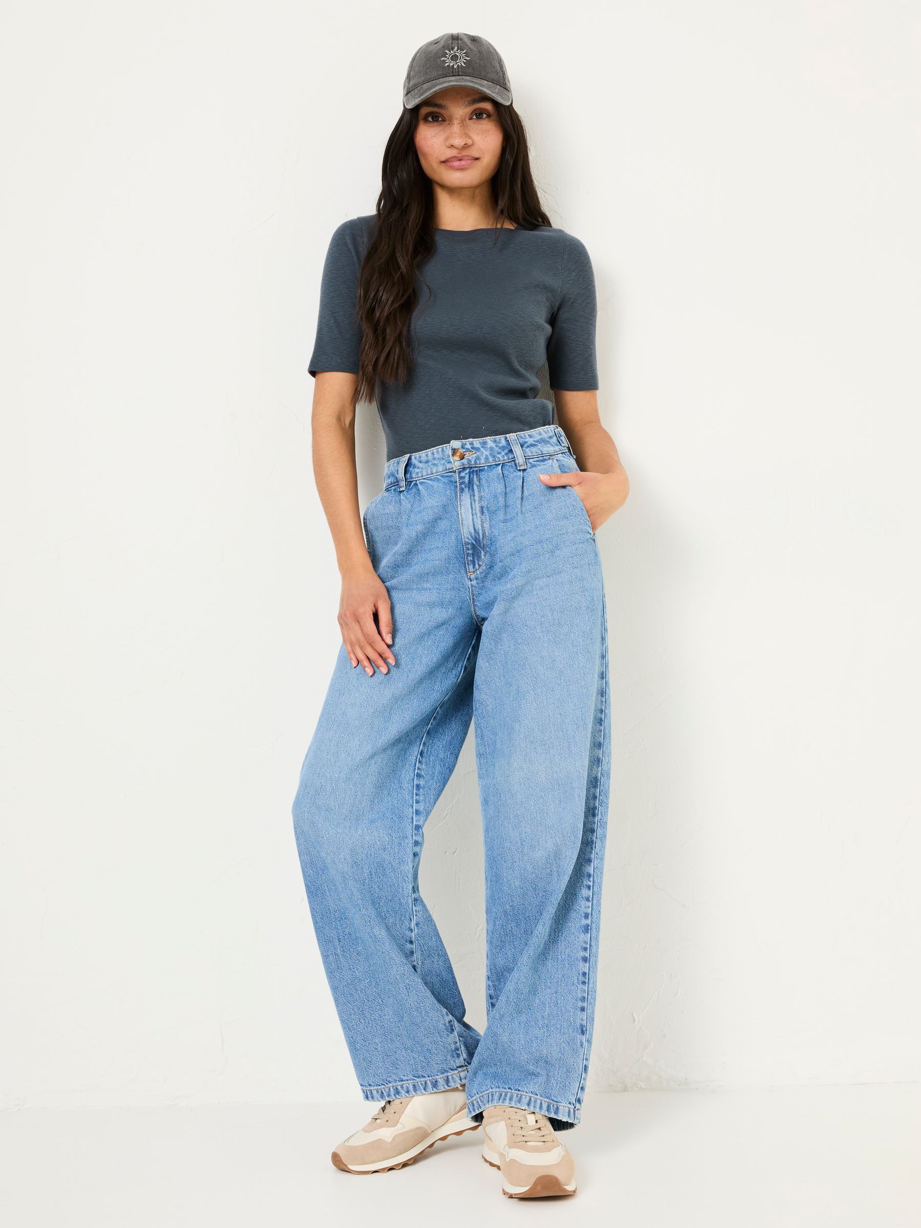 Callie Dark Blue Short Sleeve Top - Image 3 of 5