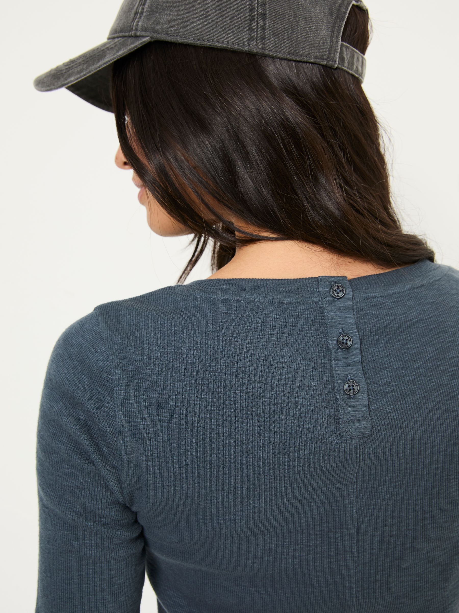 Callie Dark Blue Short Sleeve Top - Image 4 of 5