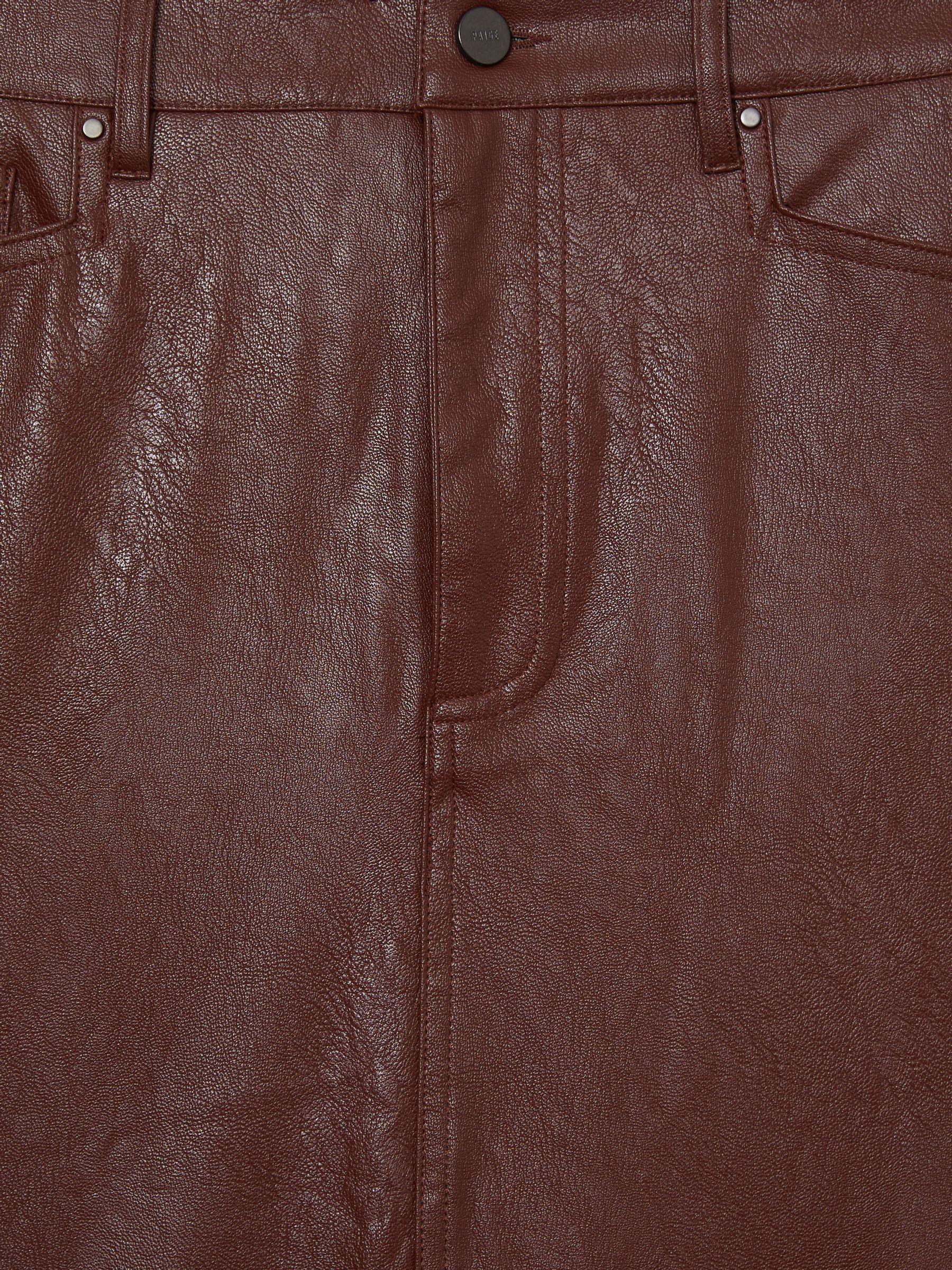Paige Faux-Leather Midi Brown Skirt in Brown - Image 5 of 5