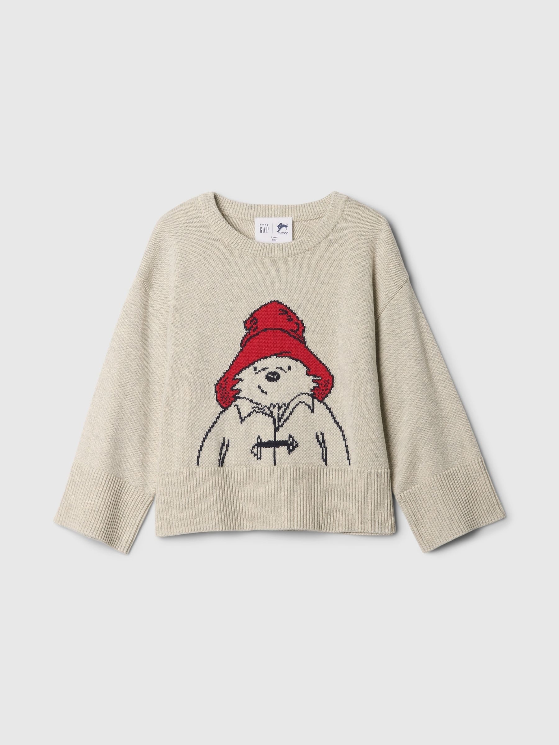 Grey Paddington Split-Hem Jumper (6mths-5yrs) - Image 1 of 3