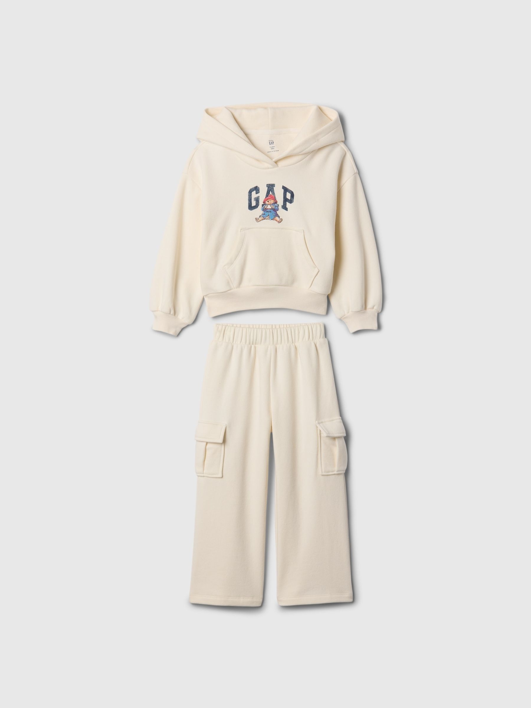 Cream Paddington Vintage Soft Hoodie & Cargo Joggers Set (6mths-5yrs) - Image 1 of 3