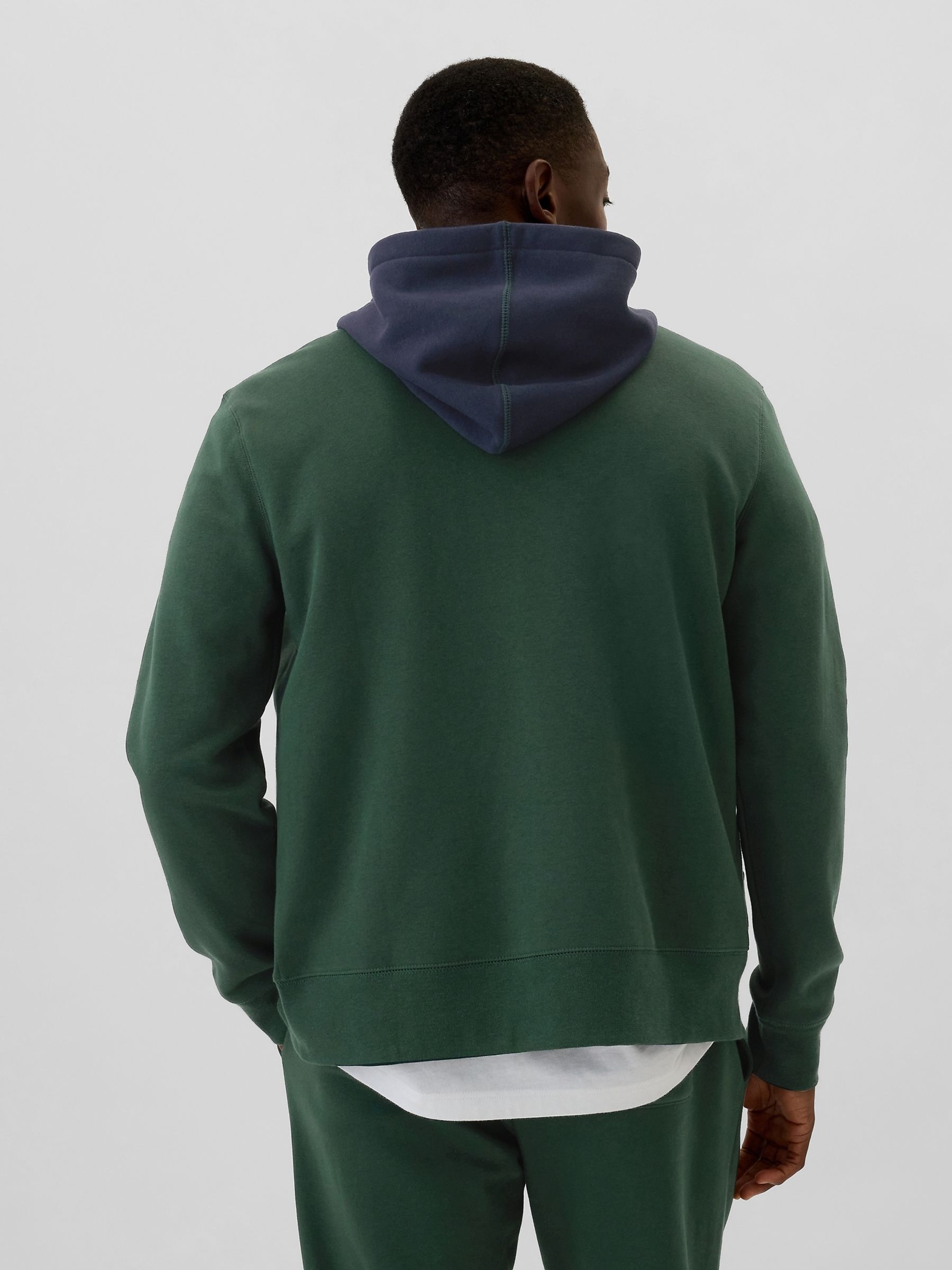 Green Logo Colourblock Zip Hoodie - Image 2 of 4 Green Logo Colourblock Zip Hoodie - Image 2 of 4
