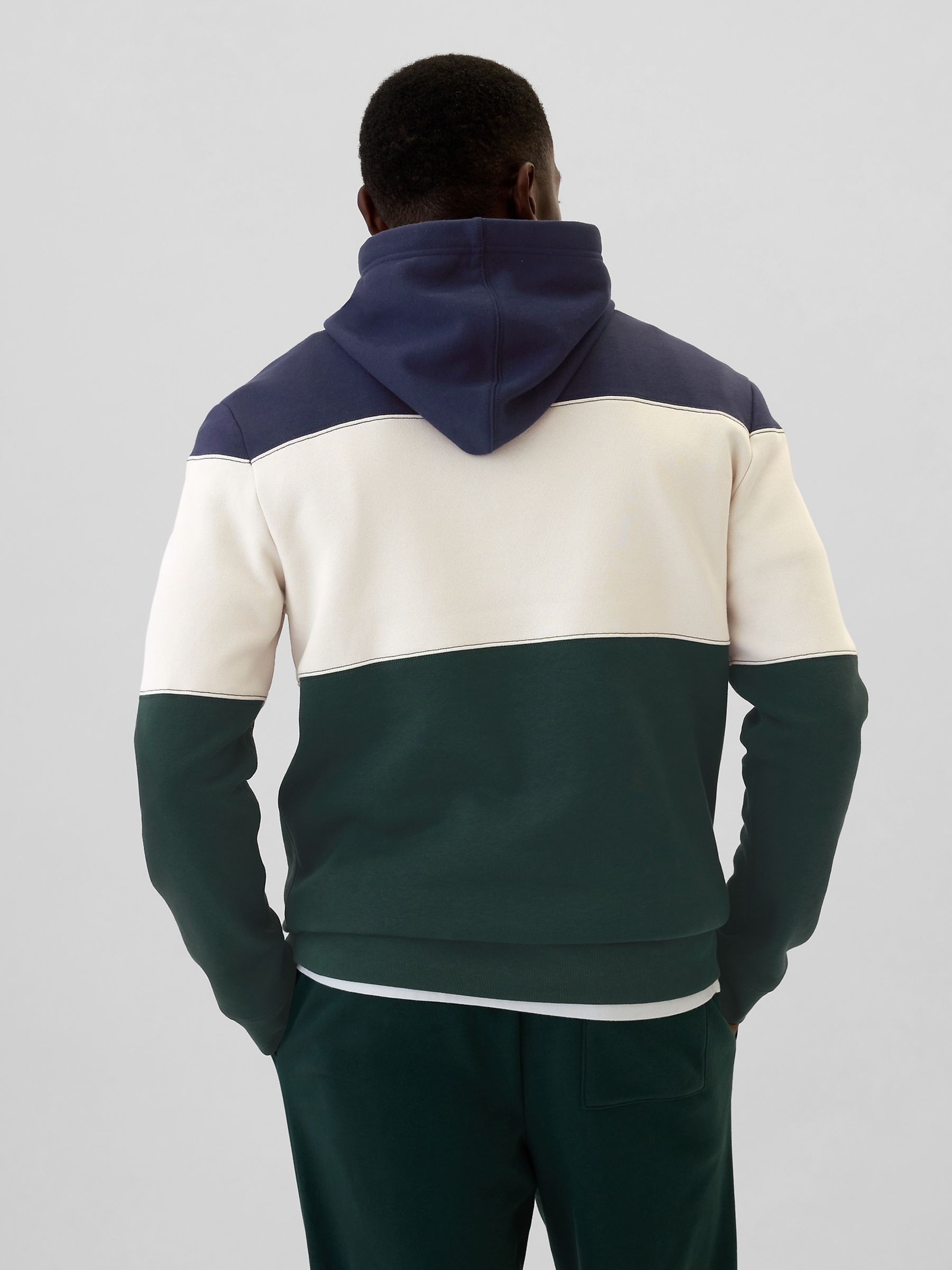 Blue Logo Colourblock Overhead Hoodie - Image 2 of 4