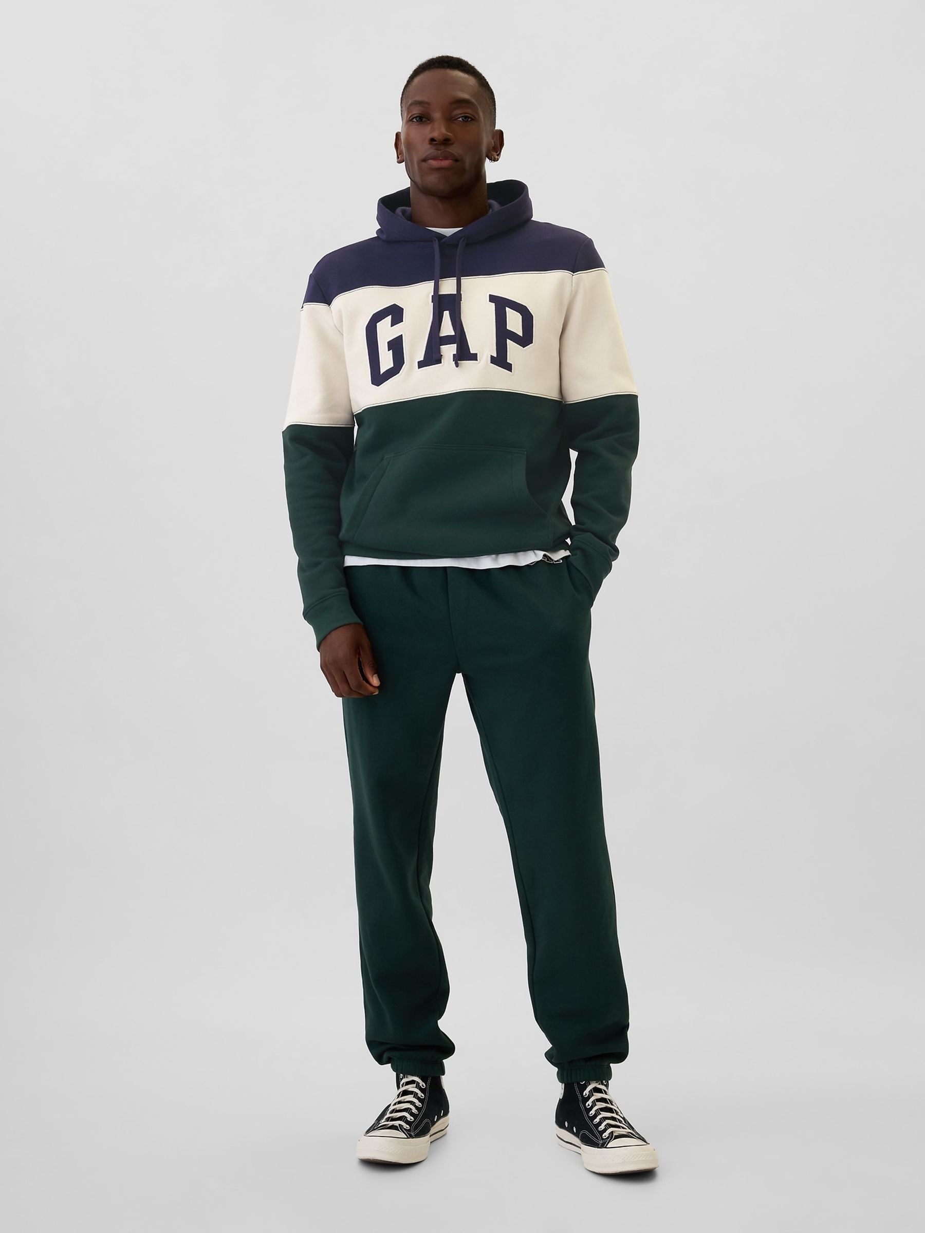 Blue Logo Colourblock Overhead Hoodie - Image 3 of 4