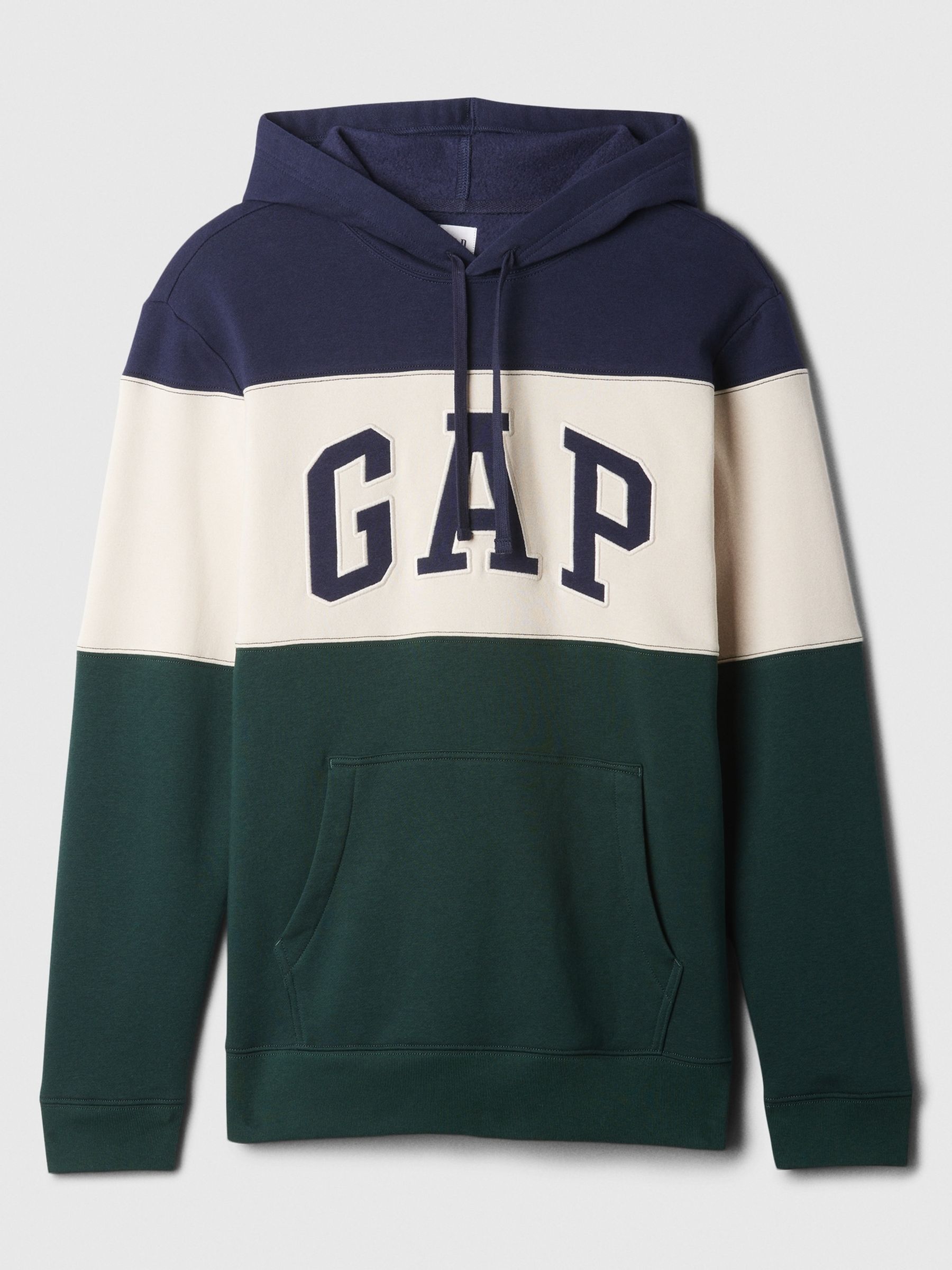 Blue Logo Colourblock Overhead Hoodie - Image 4 of 4