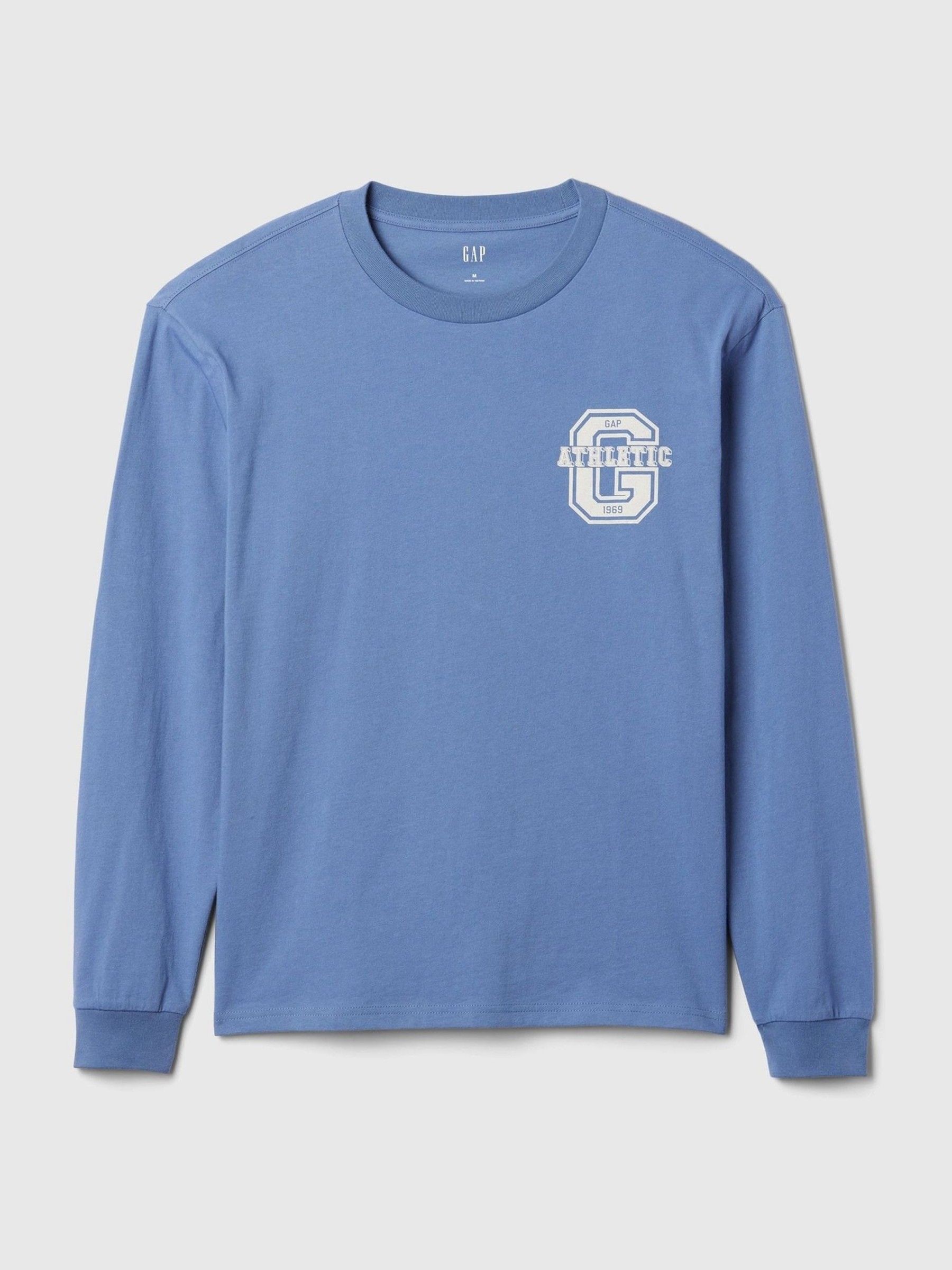 Blue Athletic Logo Graphic 100% Cotton Long Sleeve T-Shirt - Image 5 of 5
