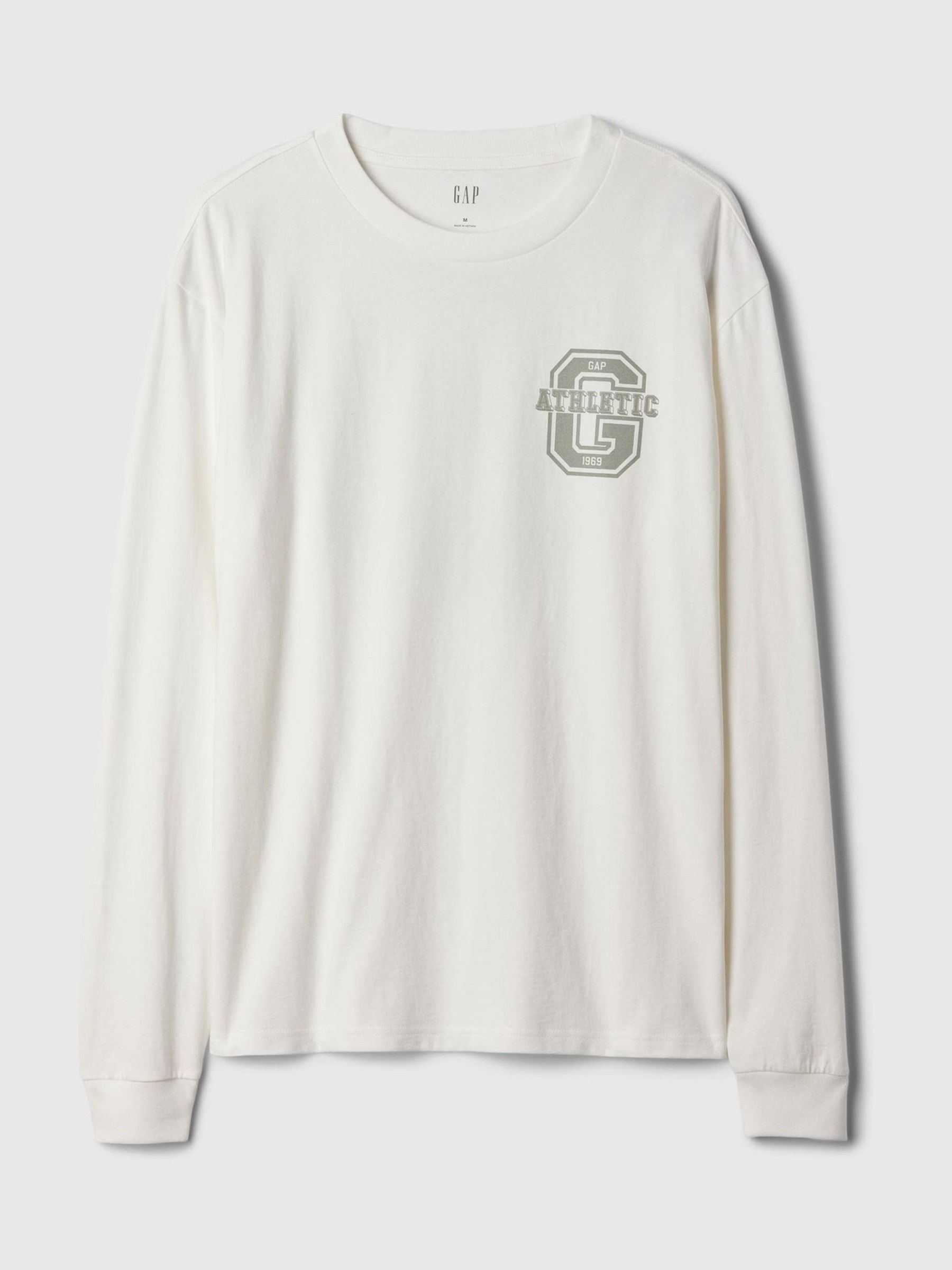 White Athletic Logo Graphic 100% Cotton Long Sleeve T-Shirt - Image 5 of 5