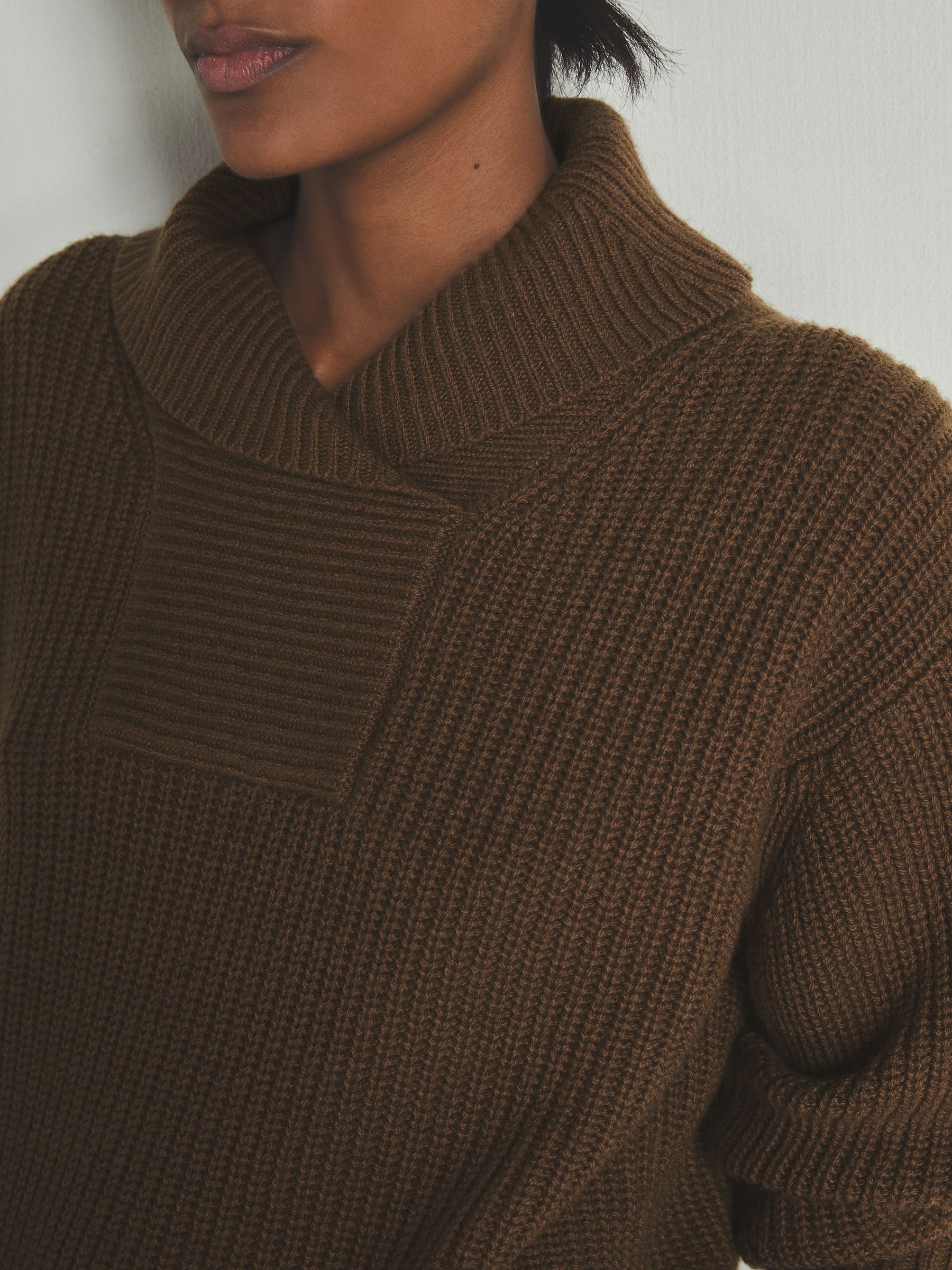 Reiss | Les 100 Ciels Wool and Cashmere Jumper in Chestnut - Image 4 of 6