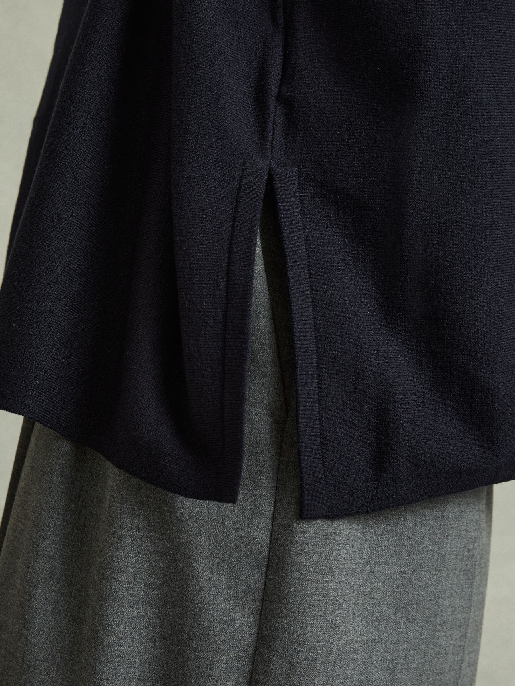 Drop-Shoulder Roll Neck Jumper in Navy - Image 3 of 6