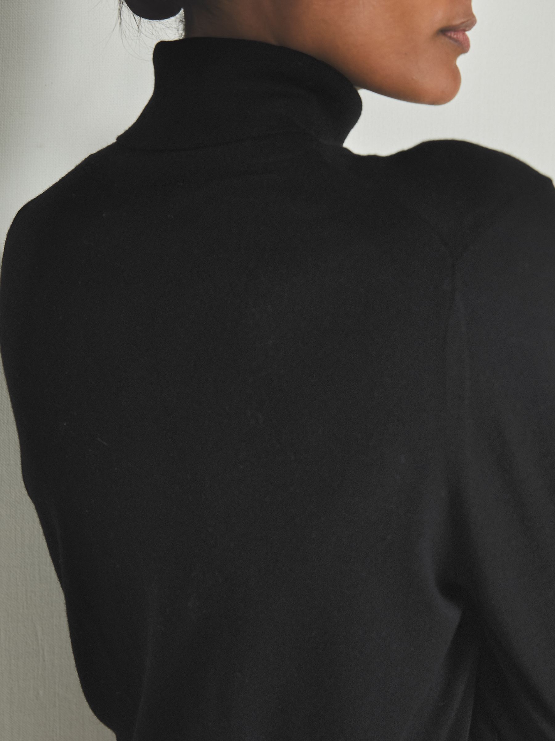 Reiss | Les 100 Ciels Noble-Wool Roll-Neck Jumper in Black - Image 5 of 6