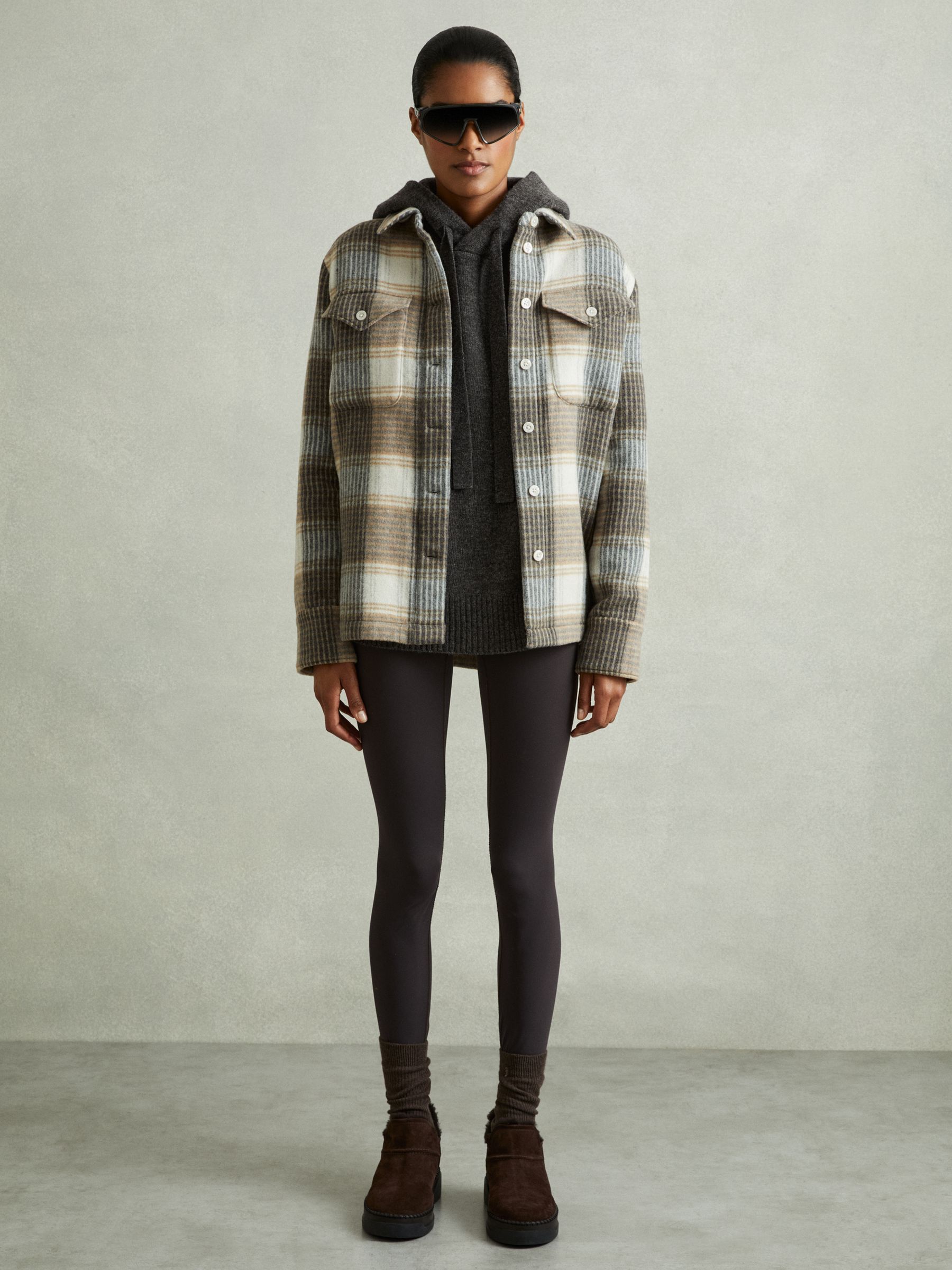 Wool-Cashmere Drawstring Hoodie in Charcoal - Image 6 of 7