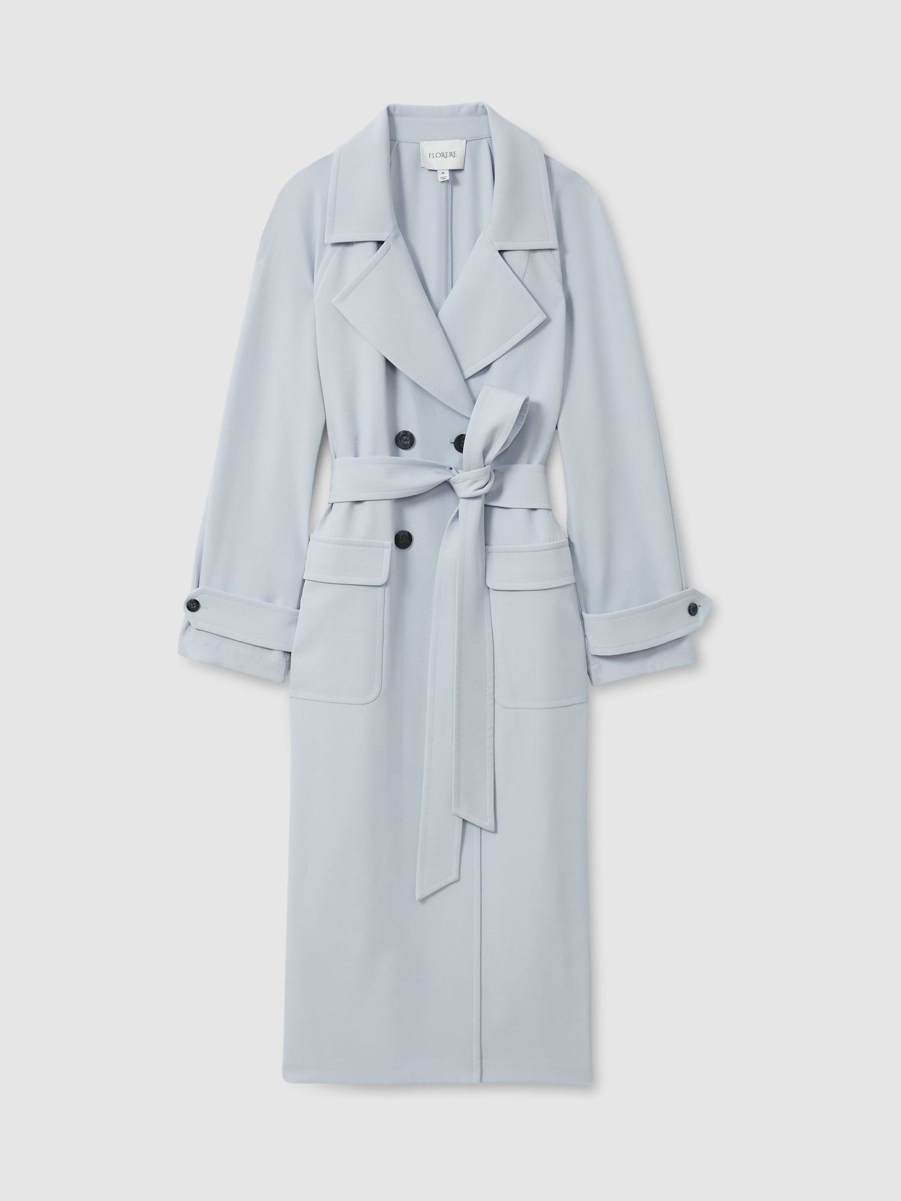 Florere Double Breasted Coat in Pale Blue - Image 2 of 6