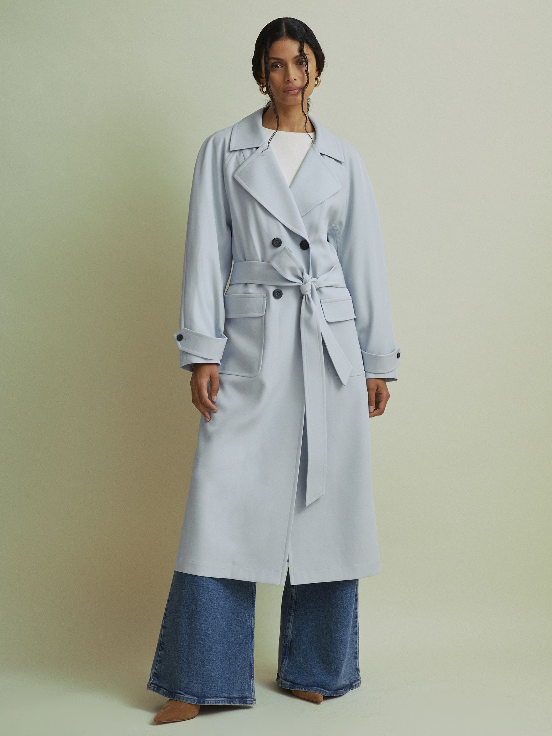 Florere Double Breasted Coat in Pale Blue - Image 5 of 6