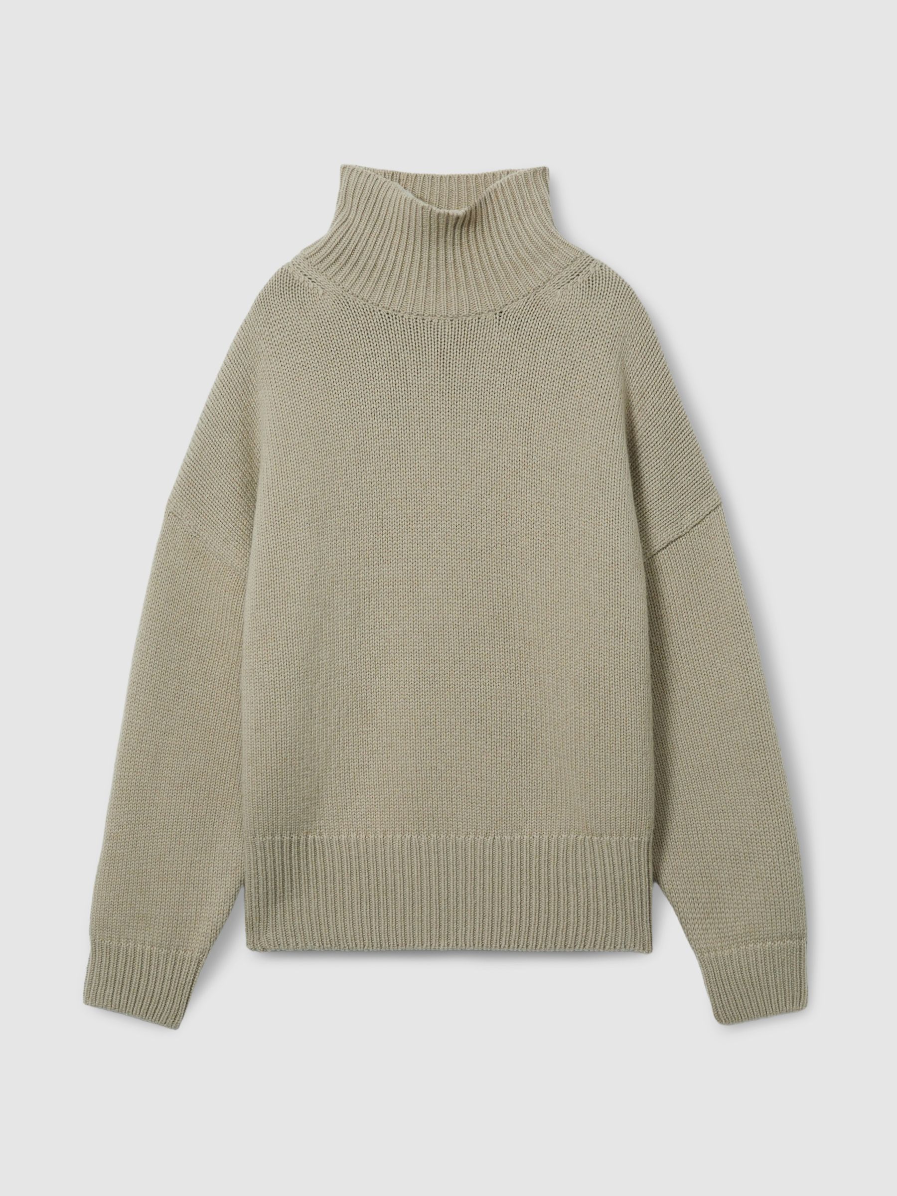 Reiss | Les 100 Ciels Wool and Cashmere Jumper in Khaki - Image 2 of 5
