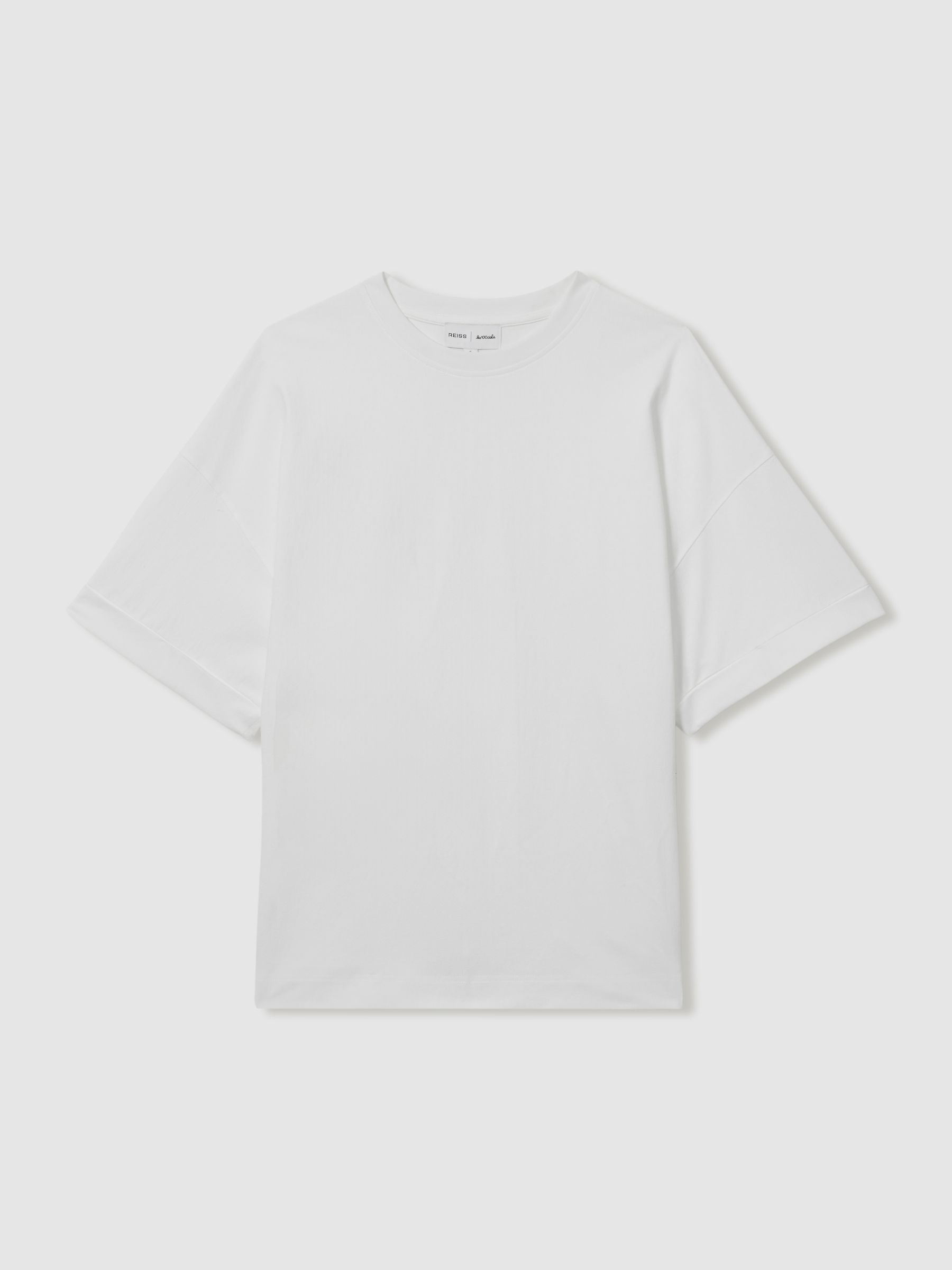 Reiss | Les 100 Ciels Cotton-Blend Jersey T-Shirt in White - Image 3 of 4