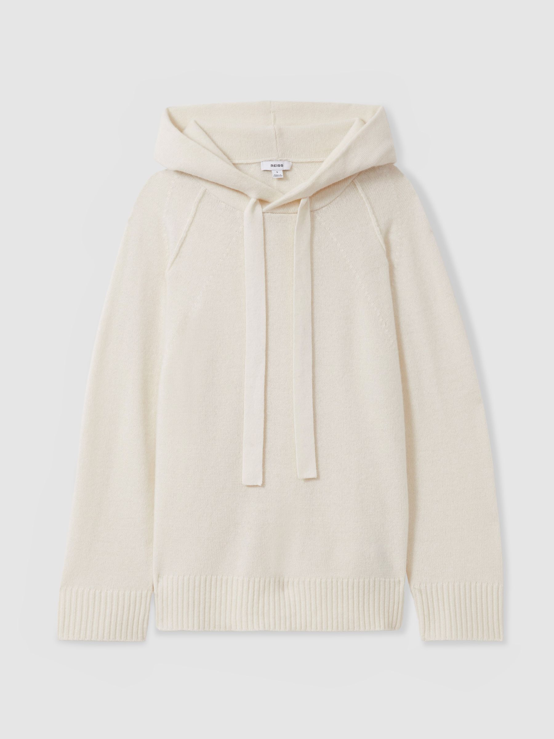 Wool-Cashmere Drawstring Hoodie in Cream - Image 2 of 6