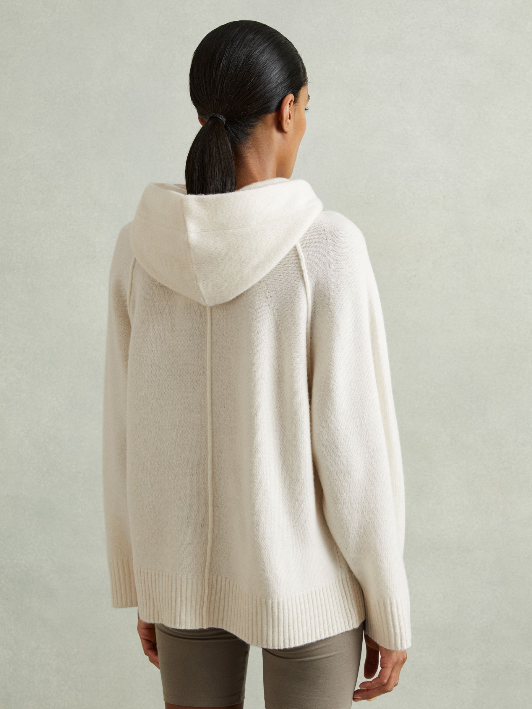 Wool-Cashmere Drawstring Hoodie in Cream - Image 5 of 6