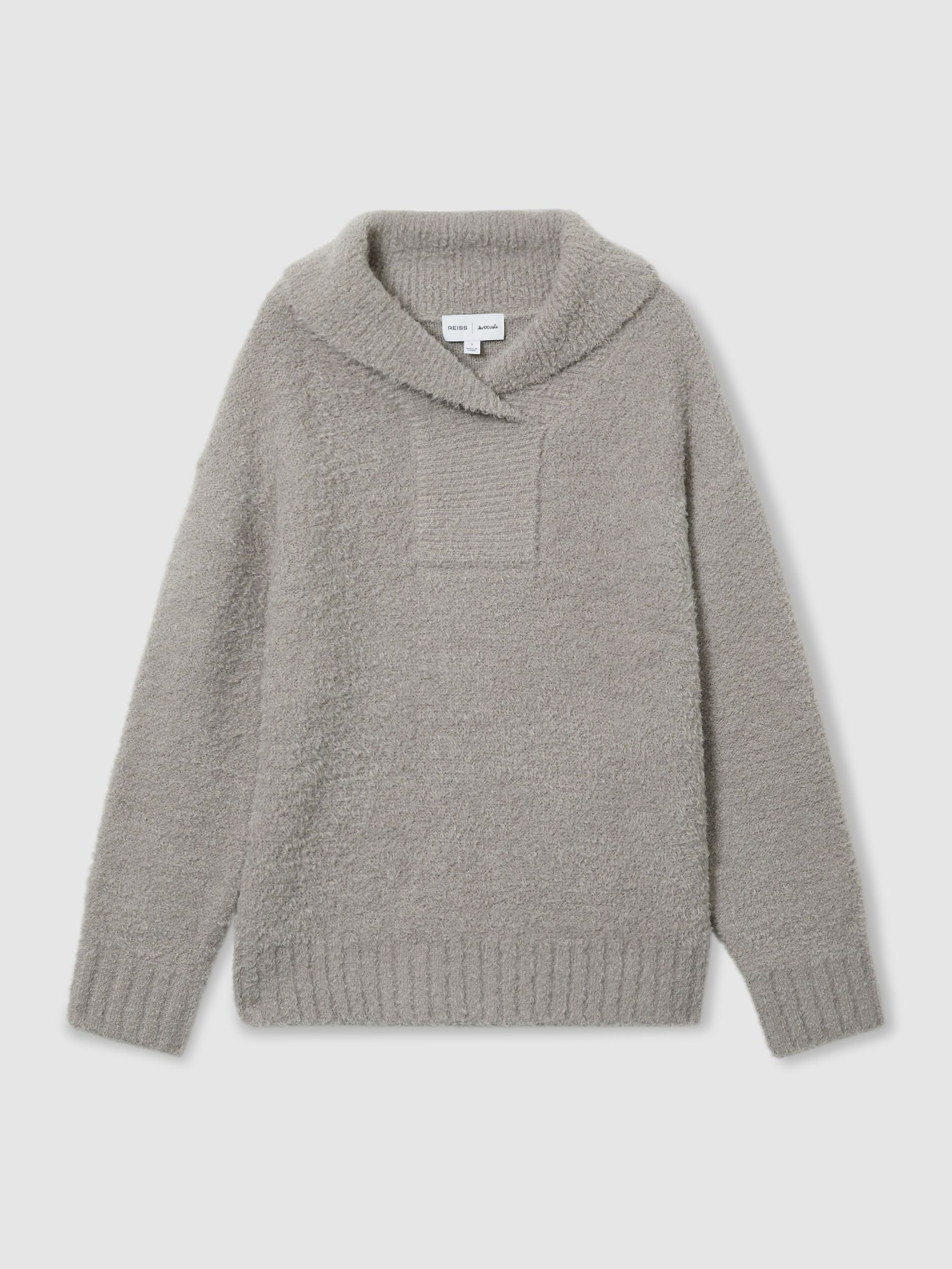 Reiss | Les 100 Ciels Bouclé Jumper with Wool in Grey - Image 2 of 6