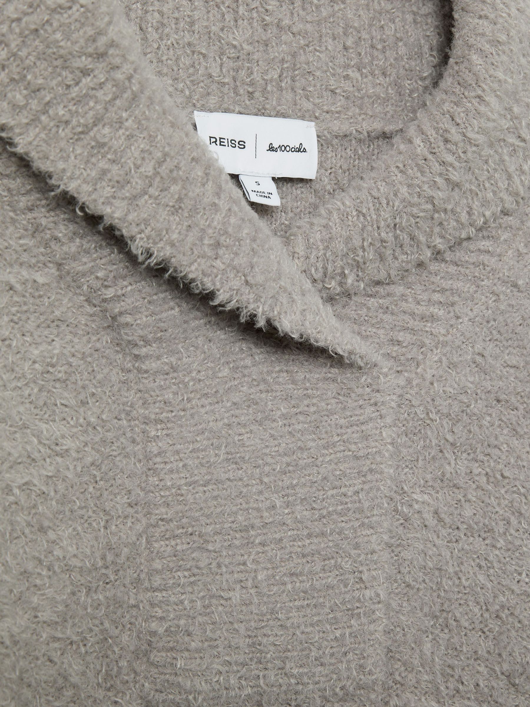 Reiss | Les 100 Ciels Bouclé Jumper with Wool in Grey - Image 5 of 6