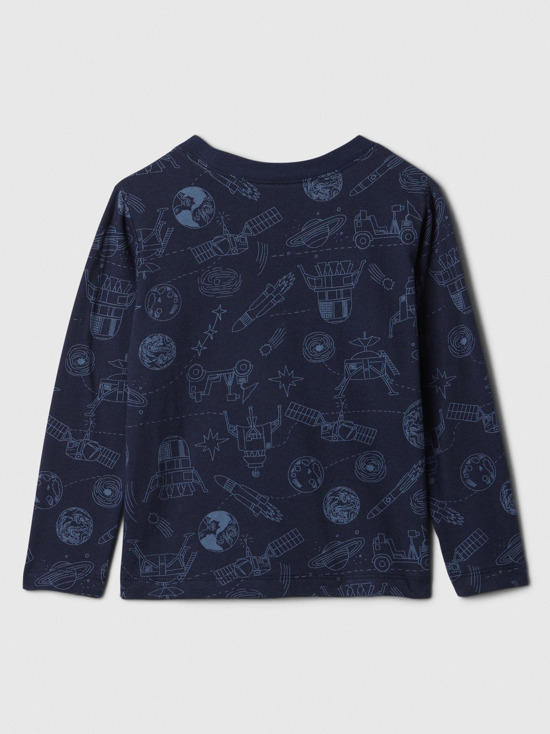 Blue Graphic Long Sleeve Crew Neck T-Shirt (6mths-5yrs) - Image 2 of 3