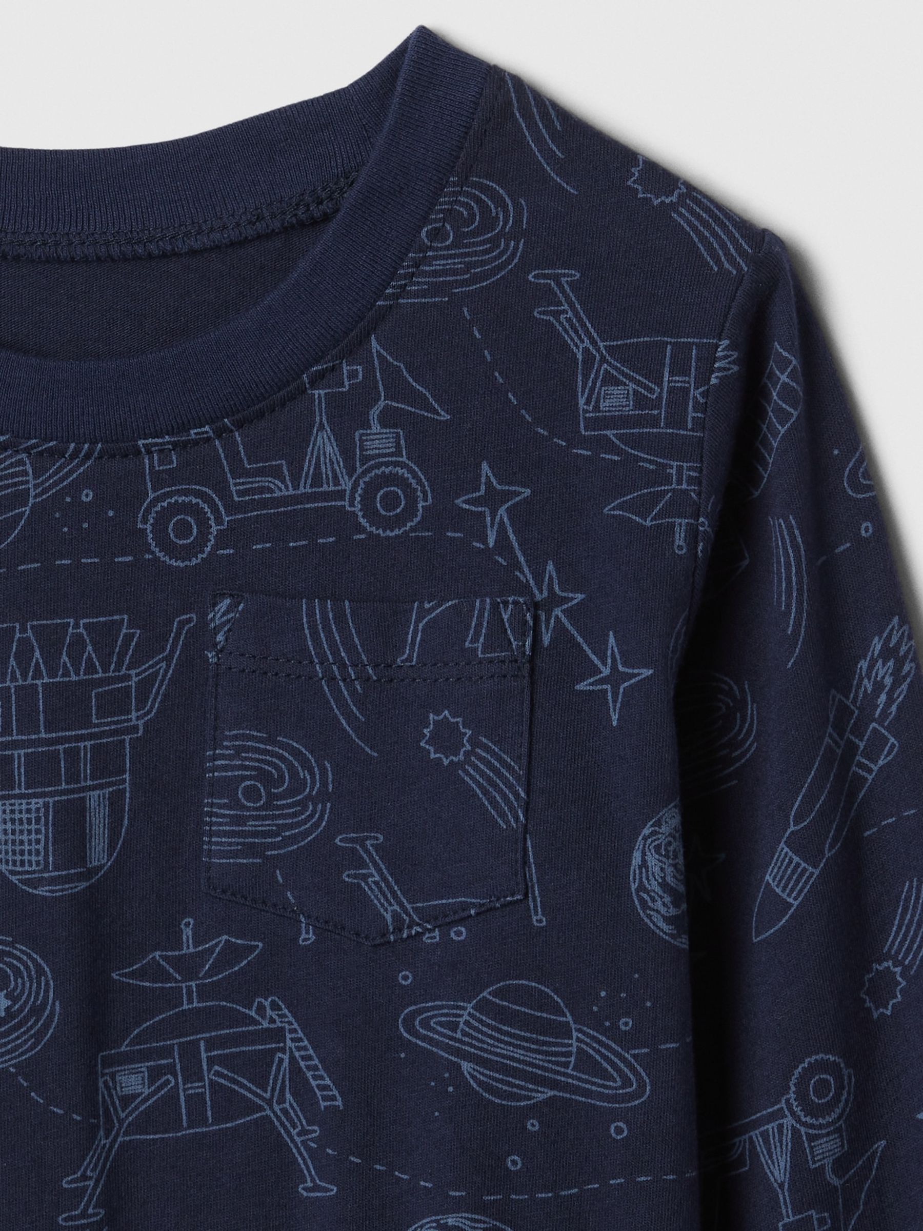 Blue Graphic Long Sleeve Crew Neck T-Shirt (6mths-5yrs) - Image 3 of 3