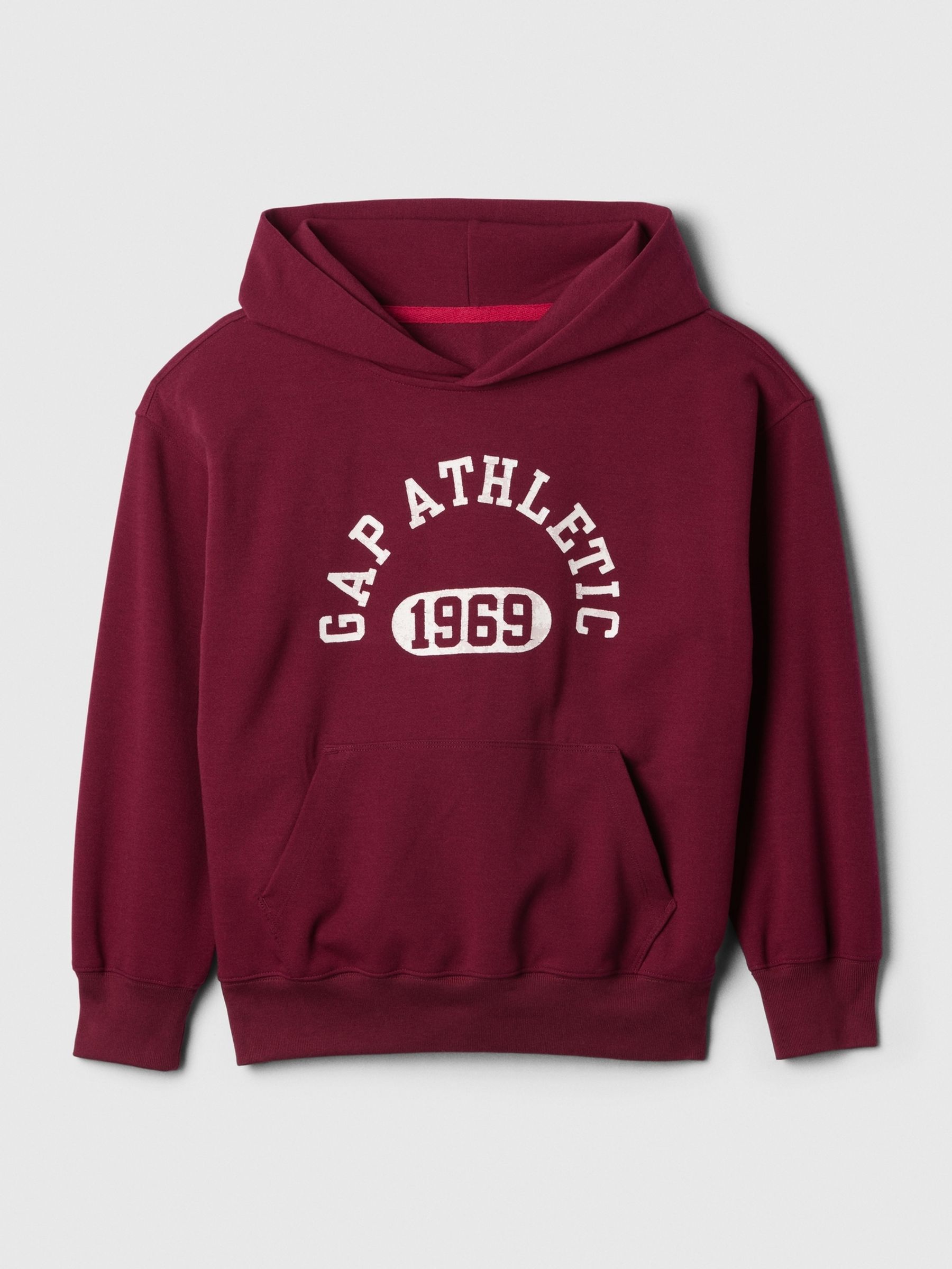 Burgundy Red Athletic Logo Hoodie (4-13yrs) - Image 4 of 5