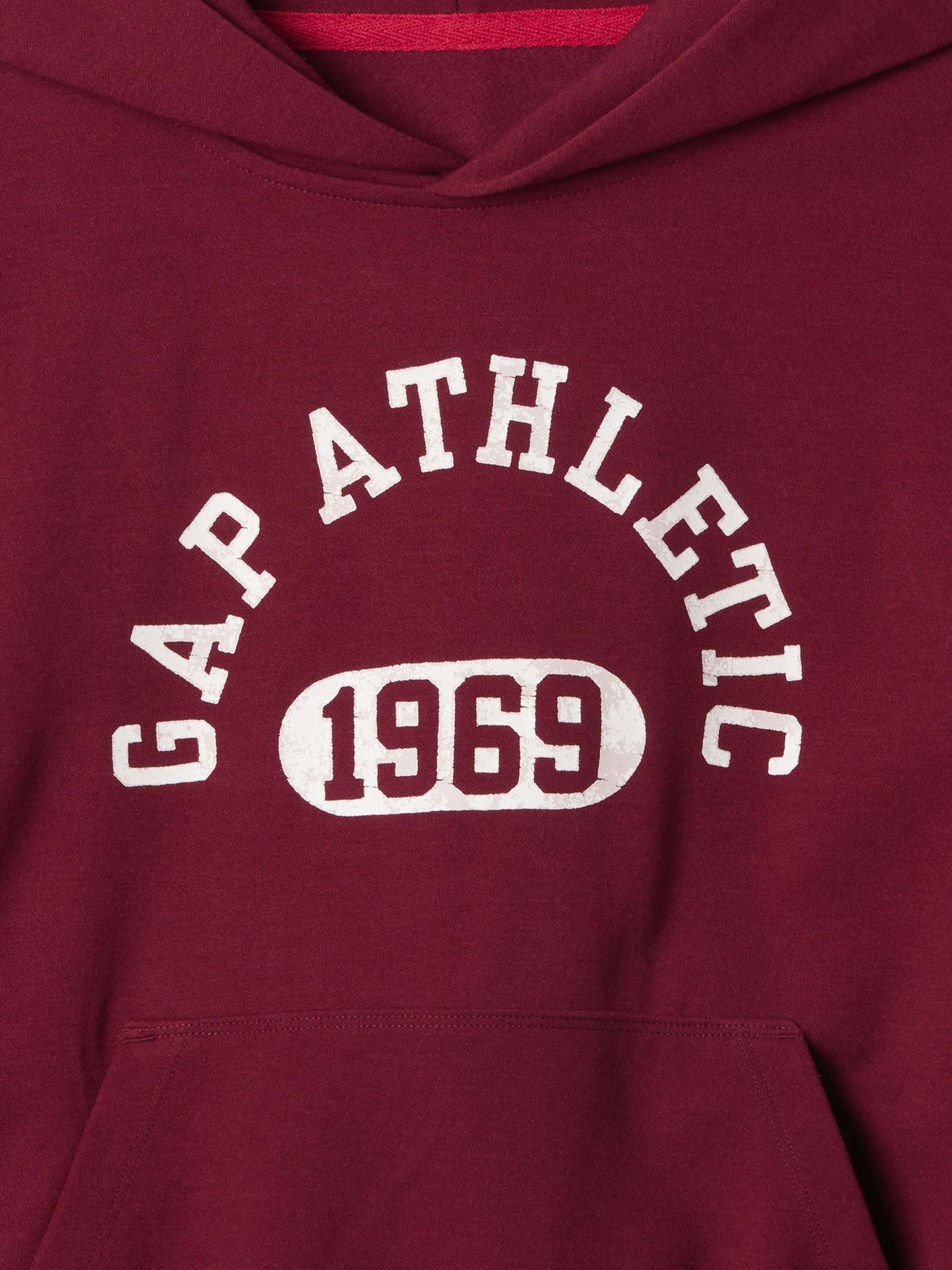 Burgundy Red Athletic Logo Hoodie (4-13yrs) - Image 5 of 5