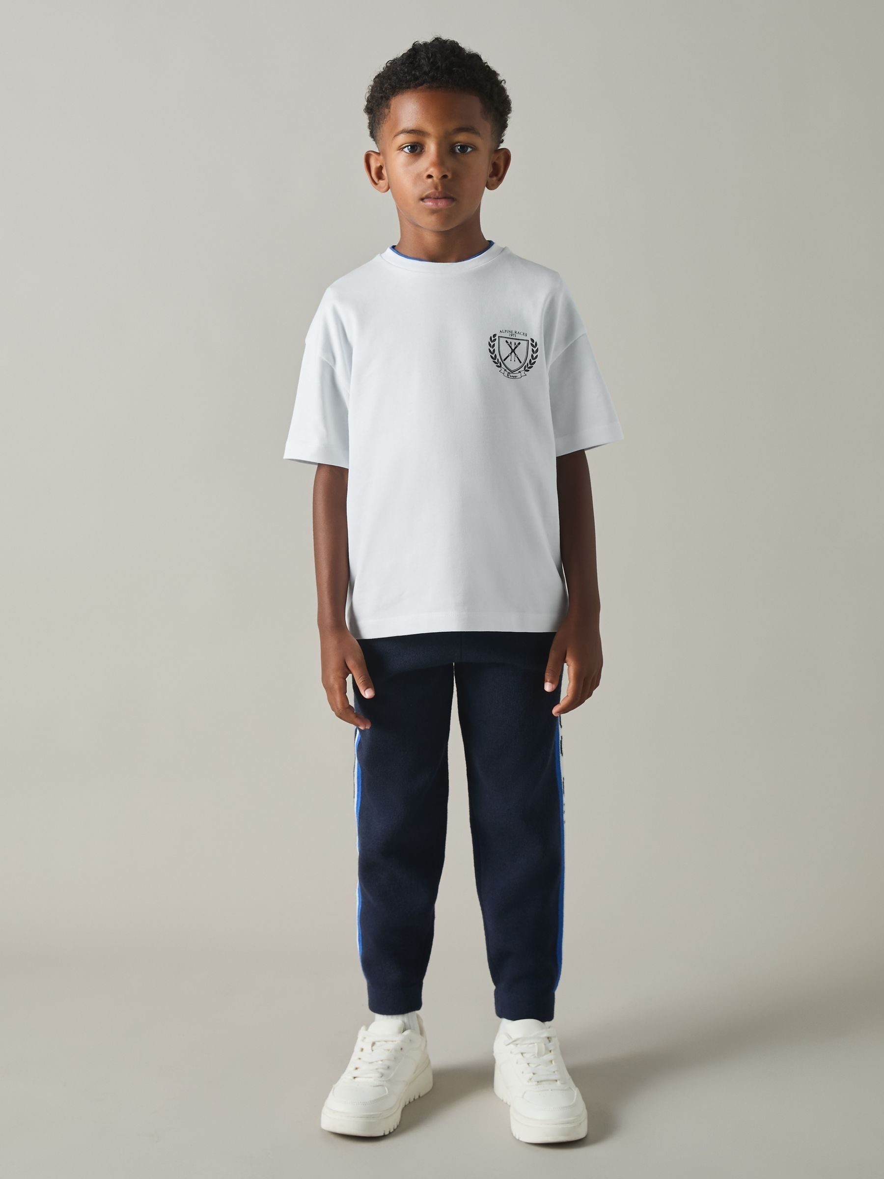 Cotton-Jersey Alpine Races-Print T-Shirt in White - Image 1 of 4