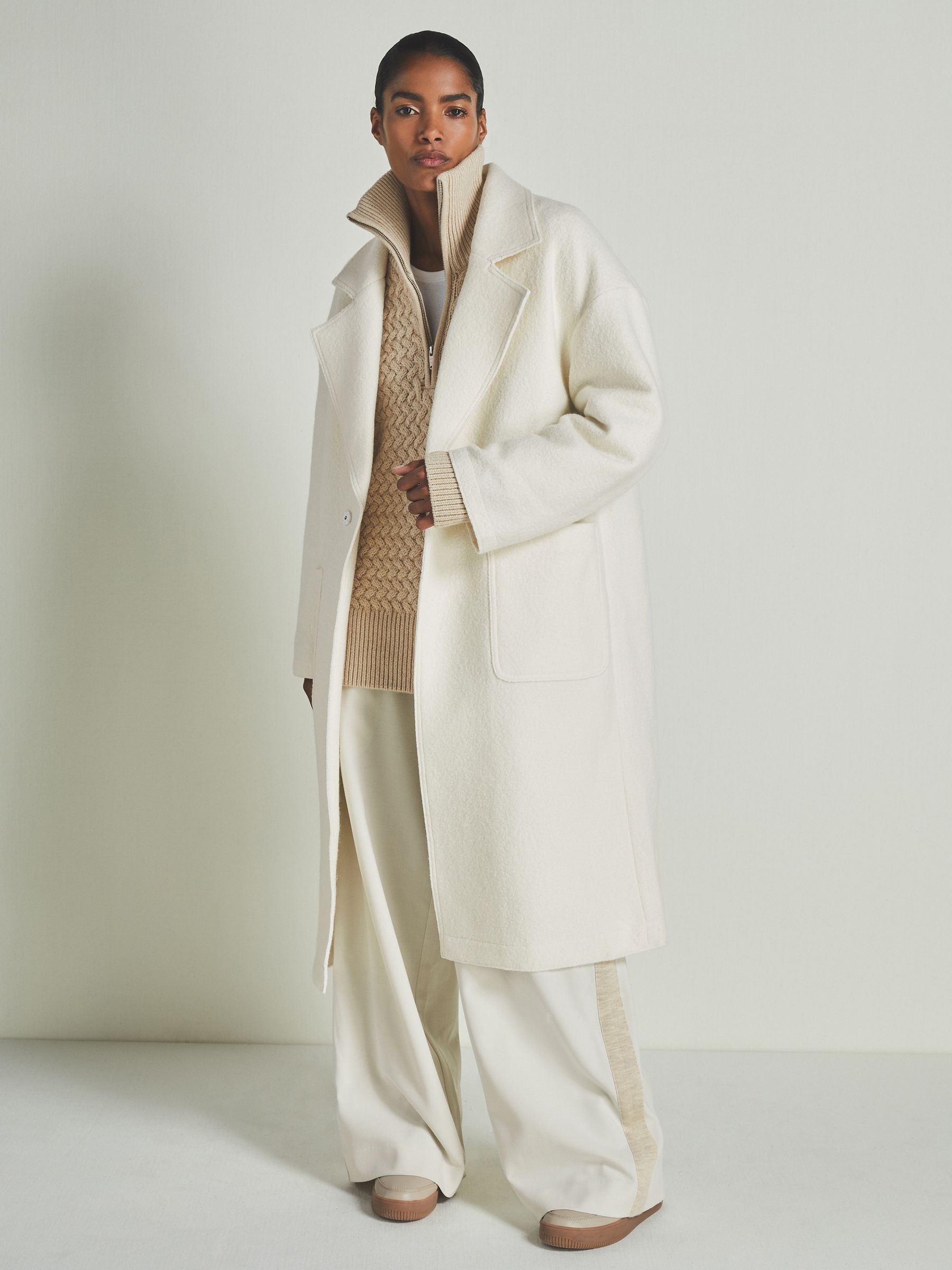 Reiss | Les 100 Ciels Wool and Cashmere Jumper in Stone - image 5