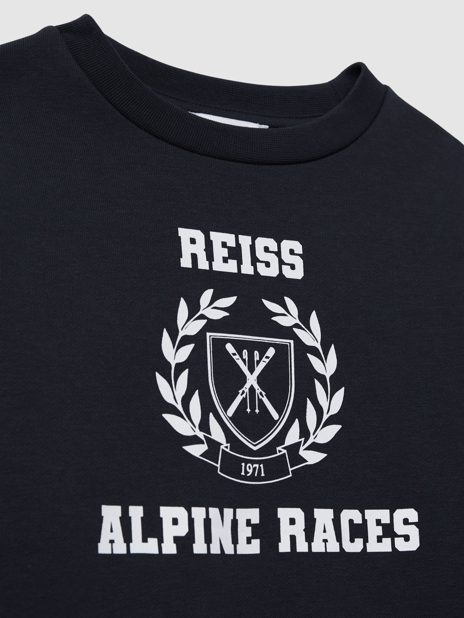 9-13 yrs Cotton-Blend Alpine Races Sweatshirt in Navy/Off White - Image 5 of 5