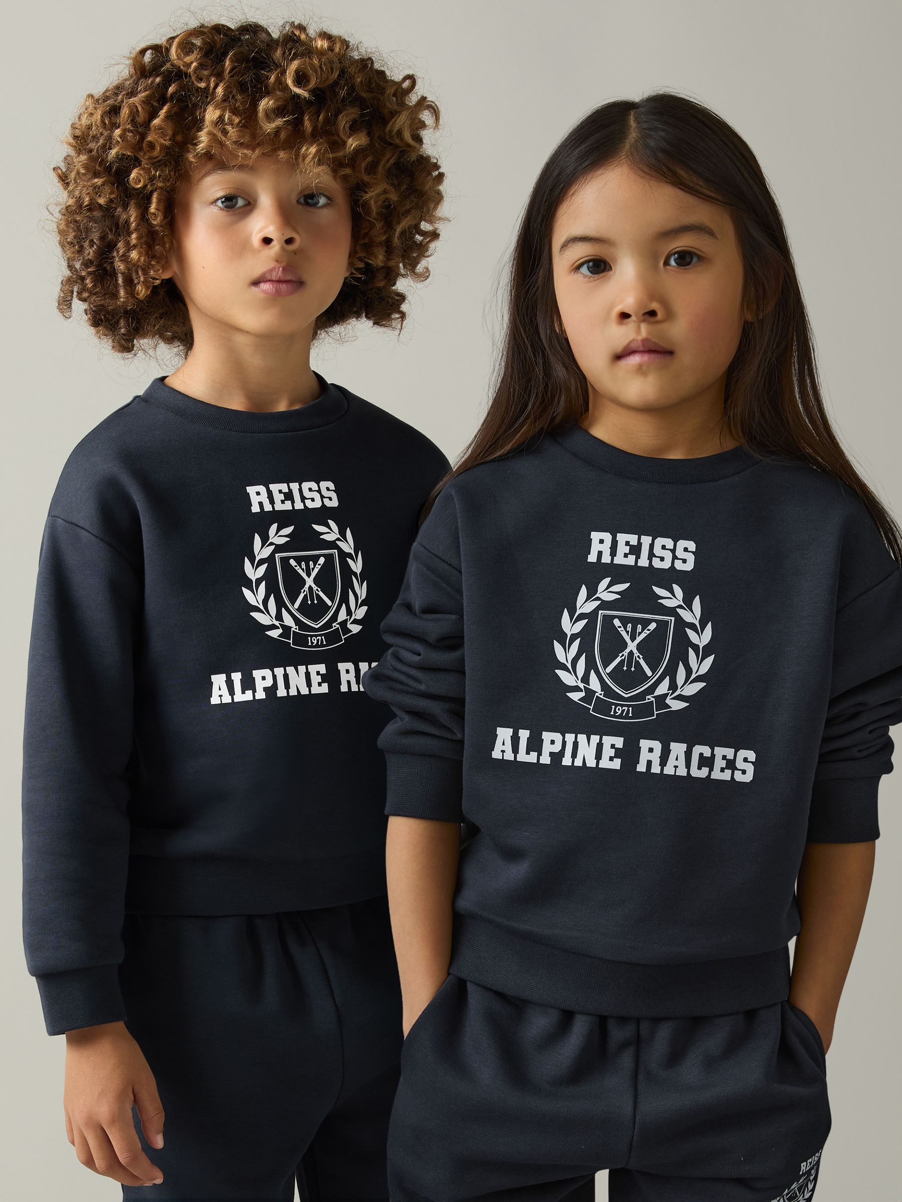 3-9 yrs Cotton-Blend Alpine Races Sweatshirt in Navy/Off White - Image 1 of 5