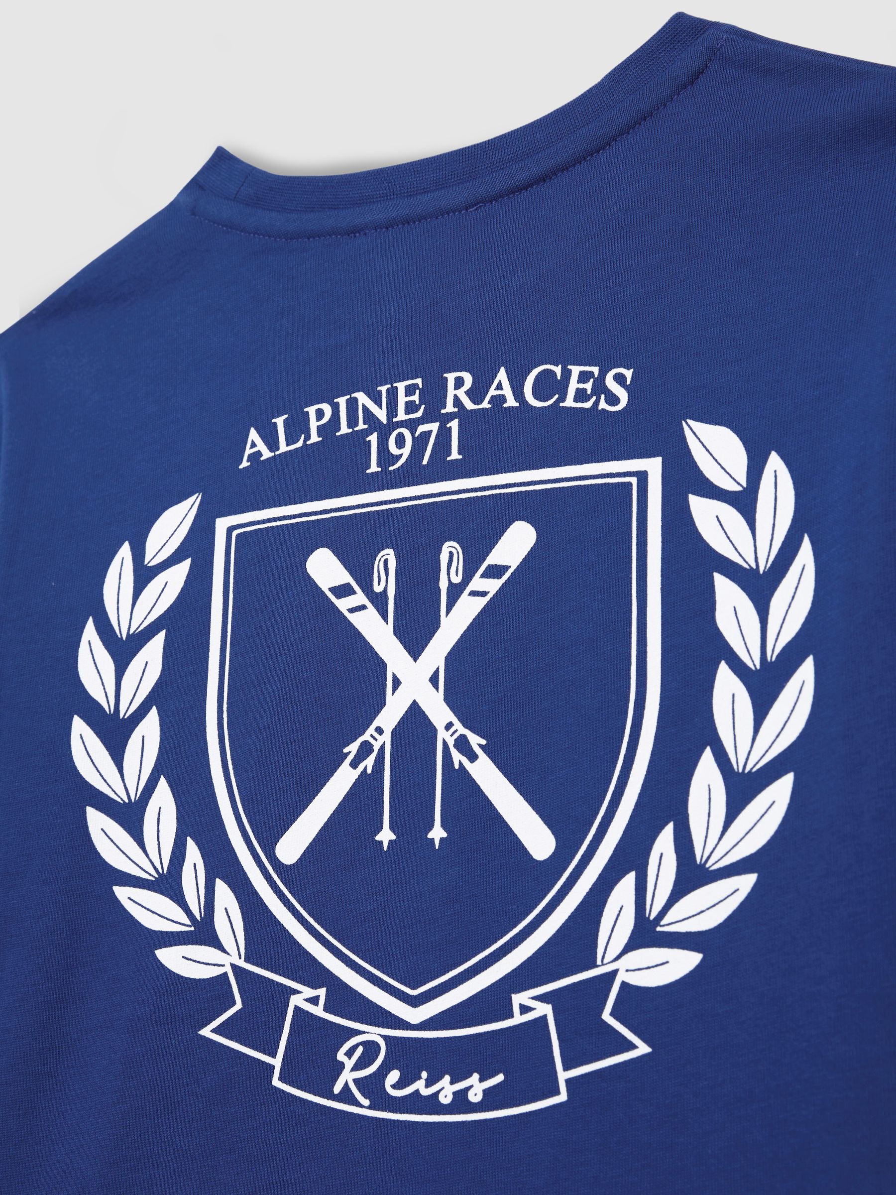 Cotton-Jersey Alpine Races-Print T-Shirt in Bright Blue - Image 4 of 4