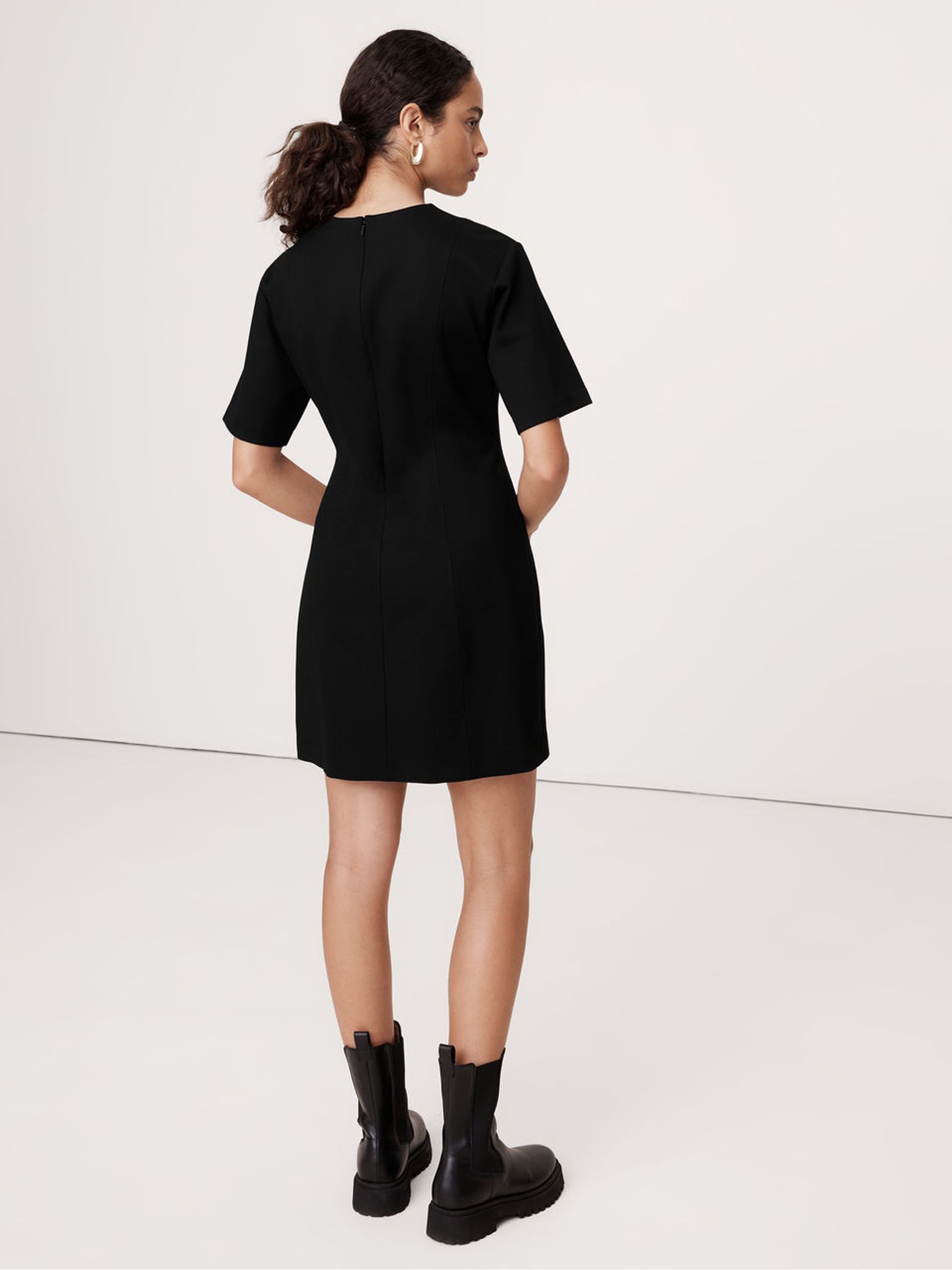 Banana Republic Black Mini Shift Dress - Image 2 of 4