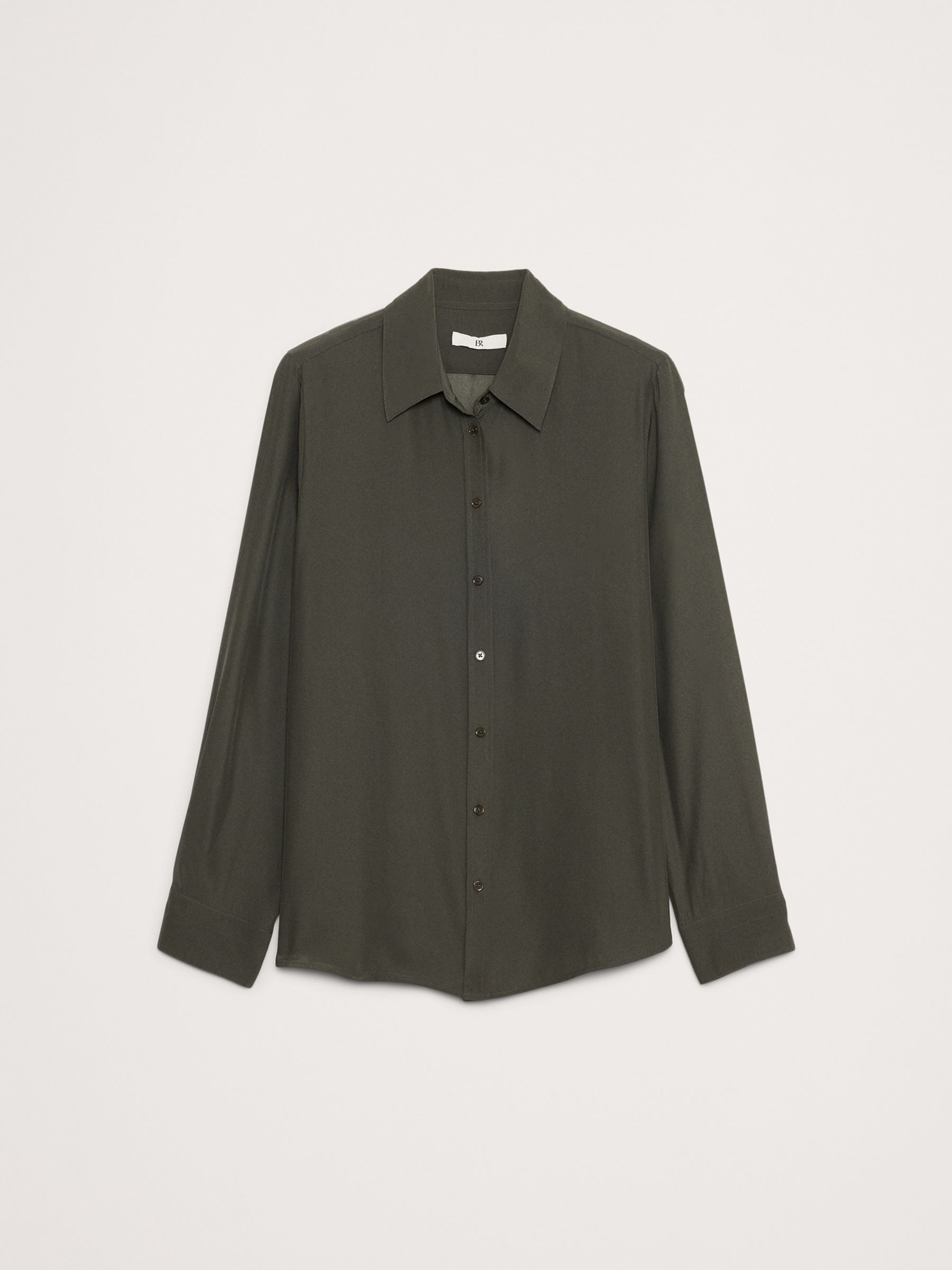 Banana Republic Green The Perfect Silk Shirt - Image 5 of 5
