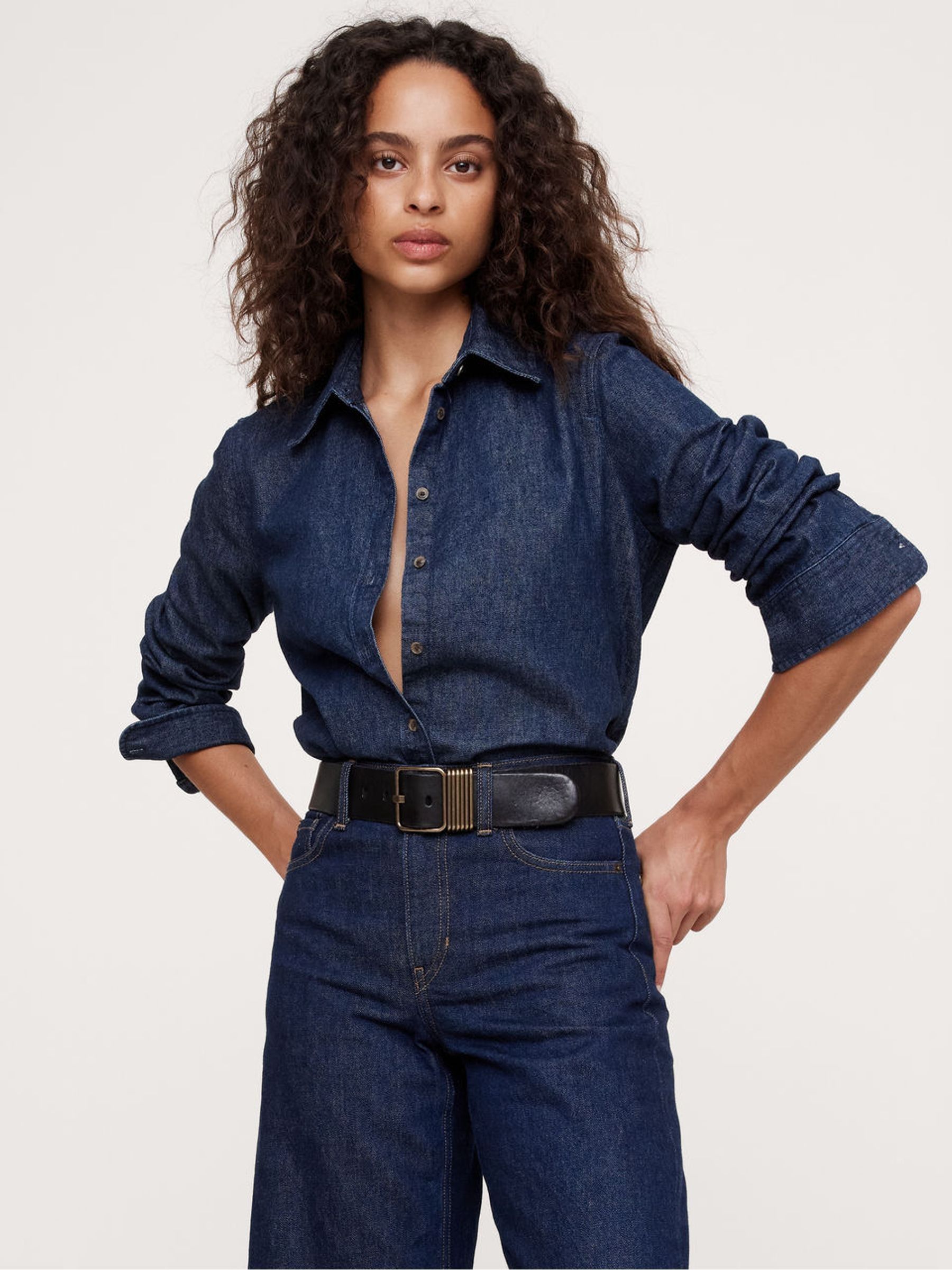Banana Republic Blue Oversized Denim Shirt - Image 1 of 1