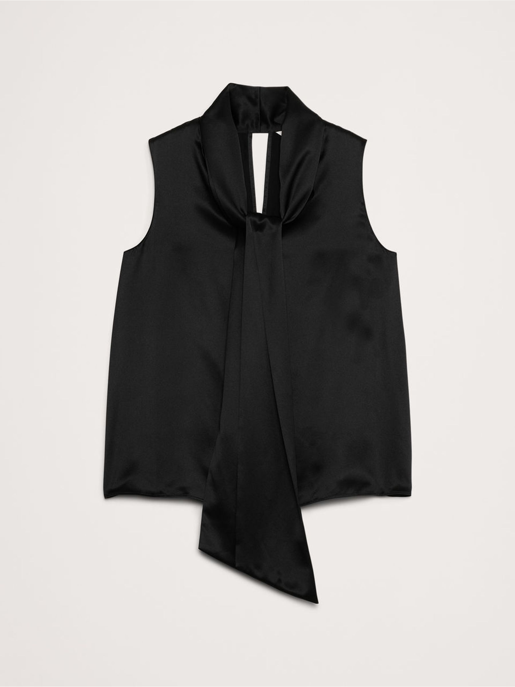 Banana Republic Black Silk Tie Neck Top - Image 5 of 5