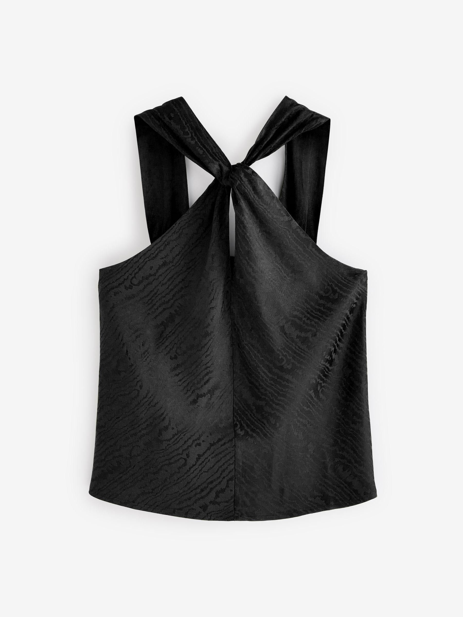 Banana Republic Black Silky Twist Neck Halter Blouse Top - Image 1 of 4
