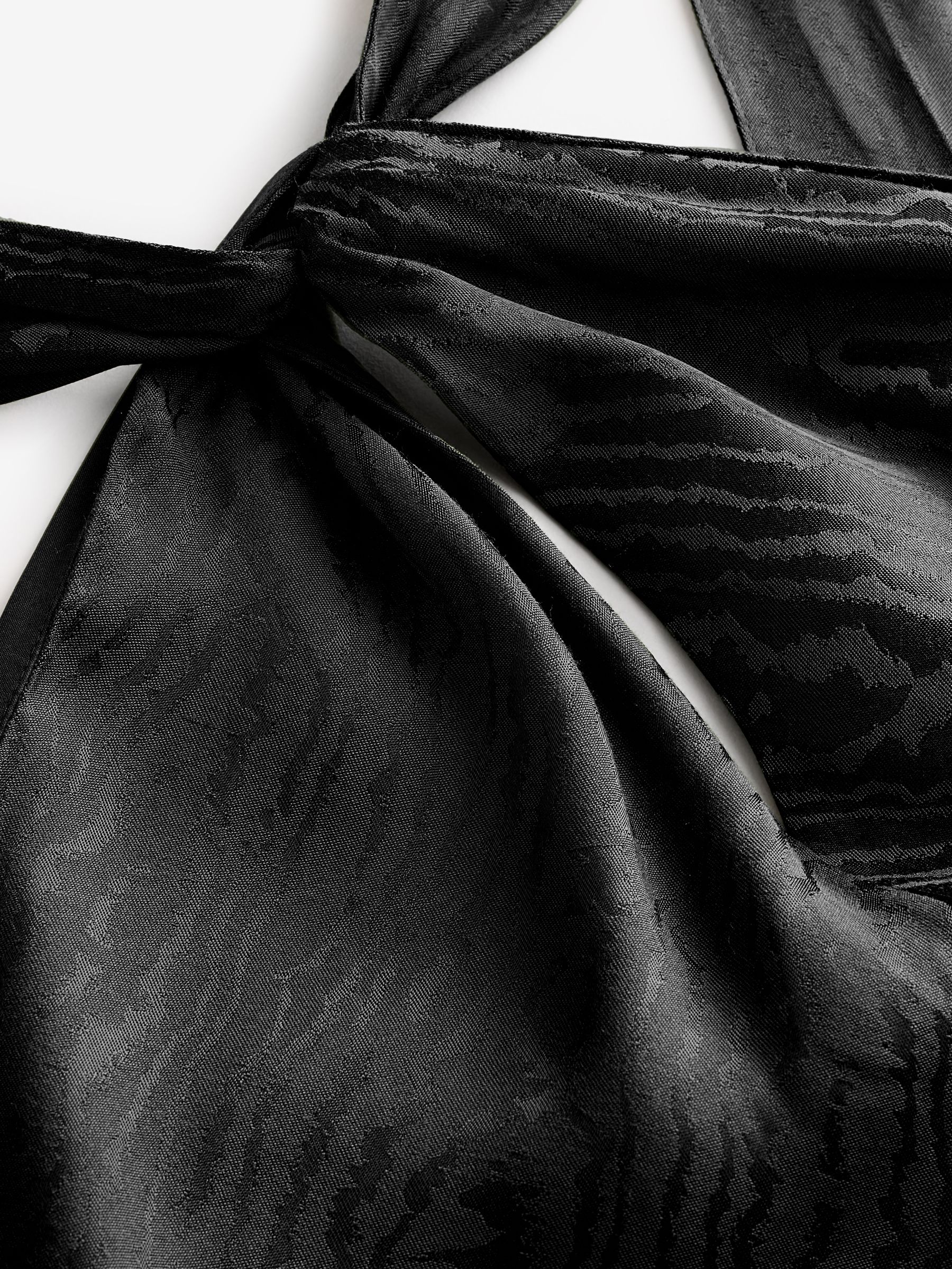 Banana Republic Black Silky Twist Neck Halter Blouse Top - Image 3 of 4