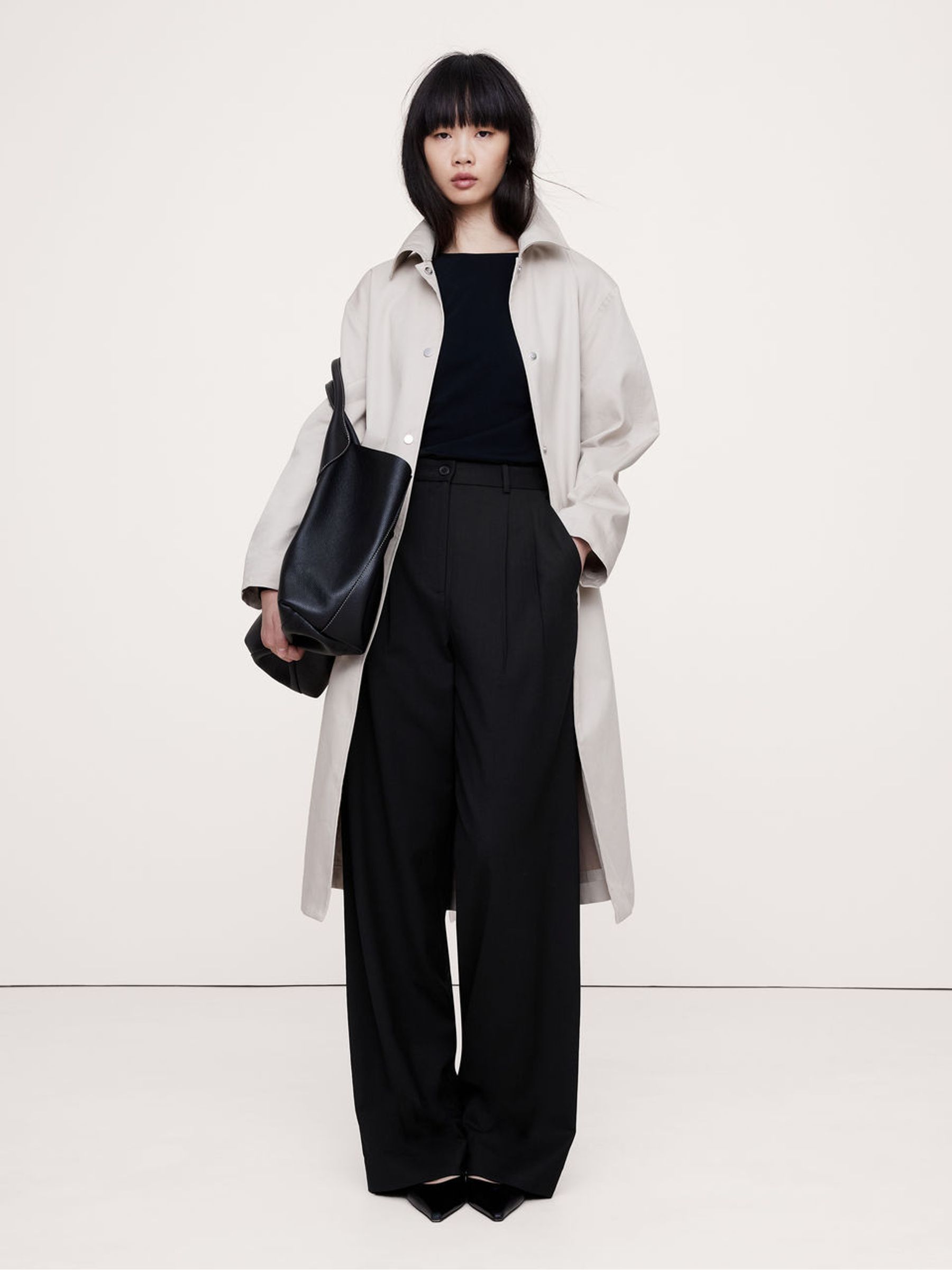 Banana Republic Black Ultra High Waist Wide Leg Trousers - Image 1 of 4