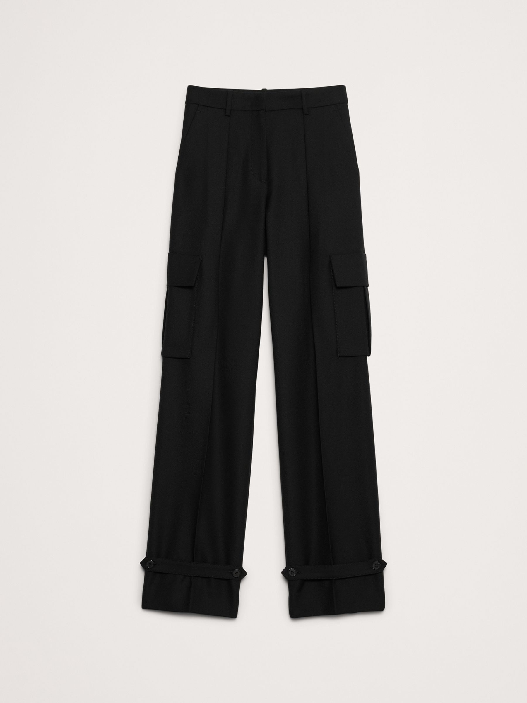 Banana Republic Black Lido Italian Wool Cargo Trousers - Image 4 of 4