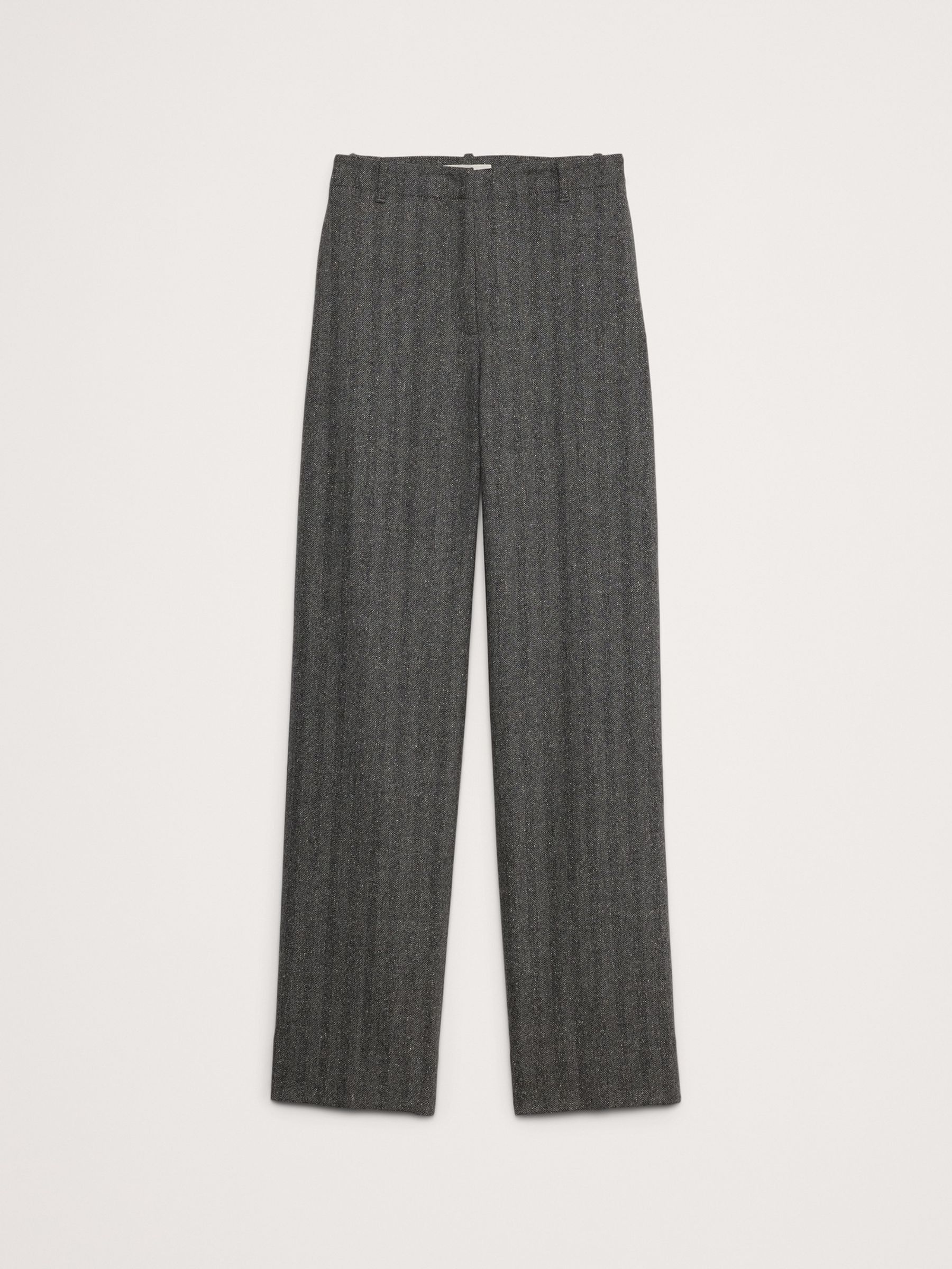 Banana Republic Grey High Wasited Modern Straight Herringbone Trousers - Image 5 of 5